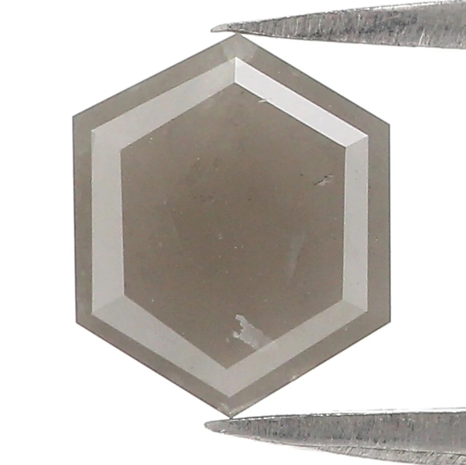 1.77 Ct Natural Loose Hexagon Shape Diamond Grey Color Hexagon Cut Diamond 8.60 MM Natural Loose Grey Color Hexagon Rose Cut Diamond NQ1389
