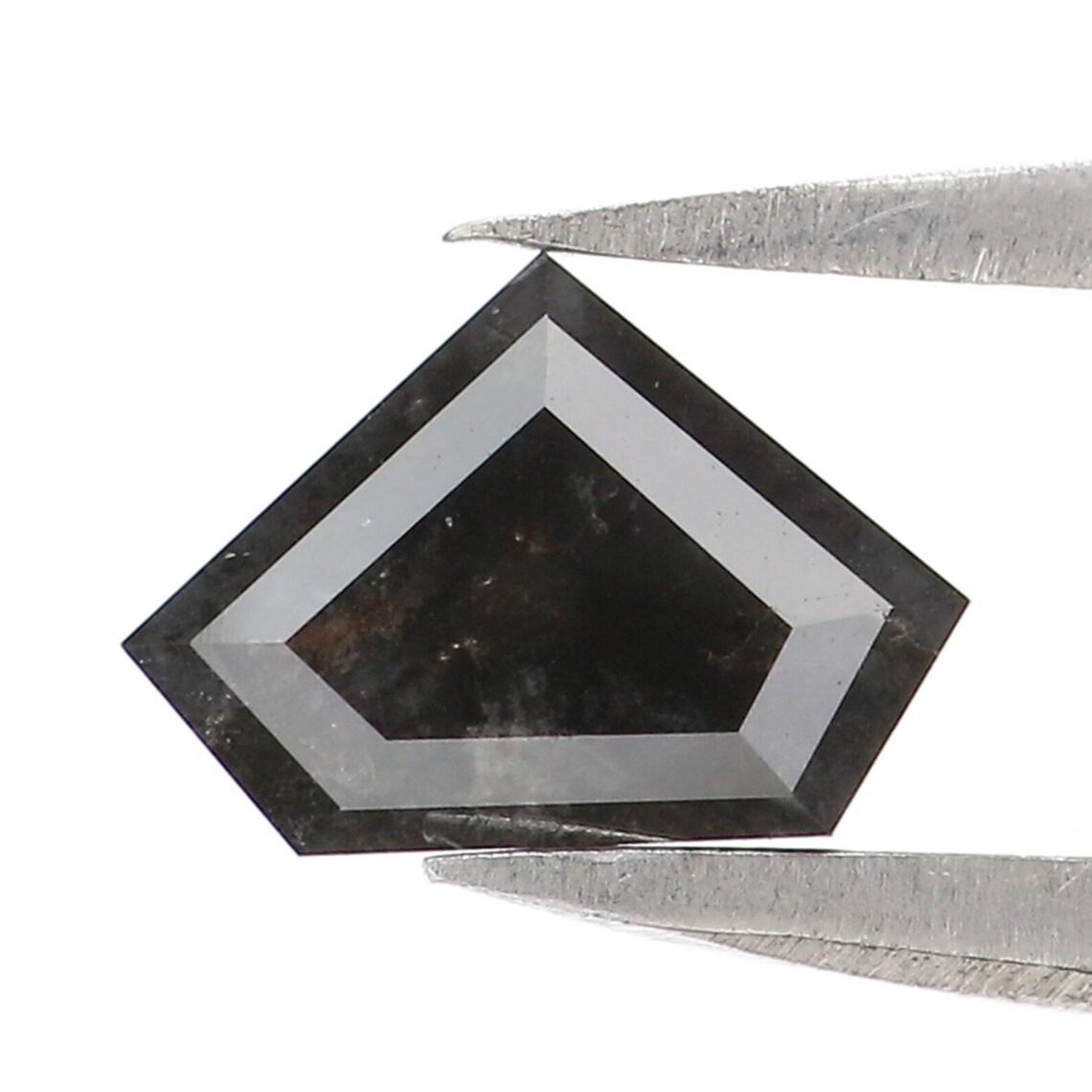 0.72 CT Natural Loose Shield Shape Diamond Salt And Pepper Shield Cut Diamond 5.20 MM Natural Loose Black Grey Shield Rose Cut Diamond NQ443