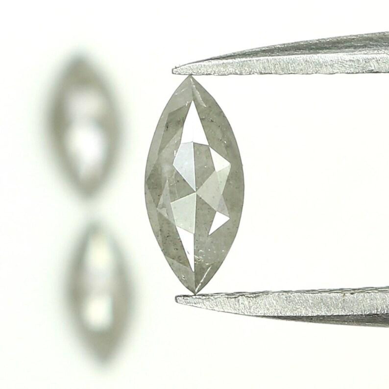 0.83 CT Natural Loose Marquise Shape Diamond Salt And Pepper Marquise Cut Diamond 6.40 MM Black Gray Color Marquise Rose Cut Diamond QN1446