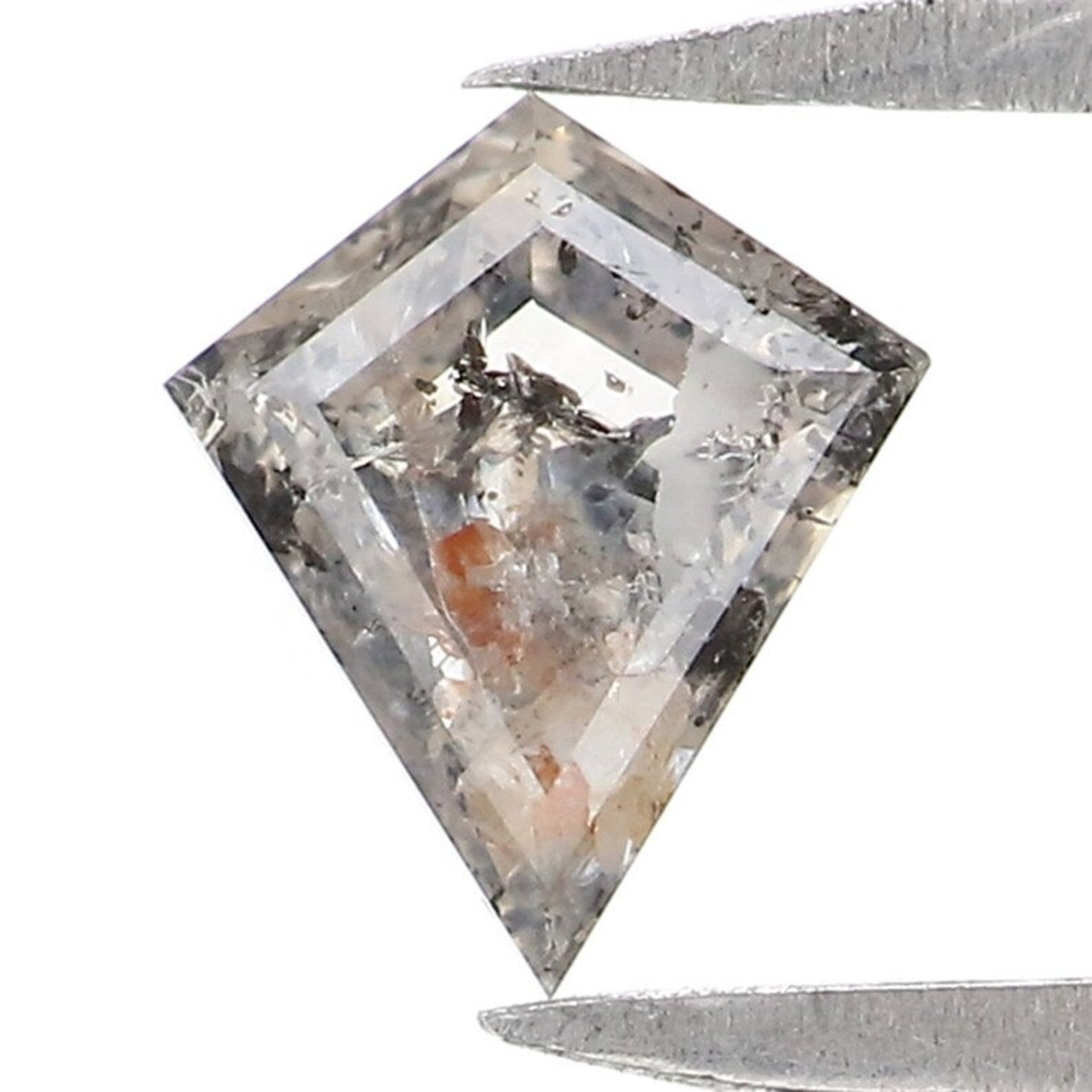 0.44 Ct Natural Loose Kite Shape Diamond Salt And Pepper Kite Diamond 6.15 MM Natural Loose Black Grey Color Kite Rose Cut Diamond NQ2173