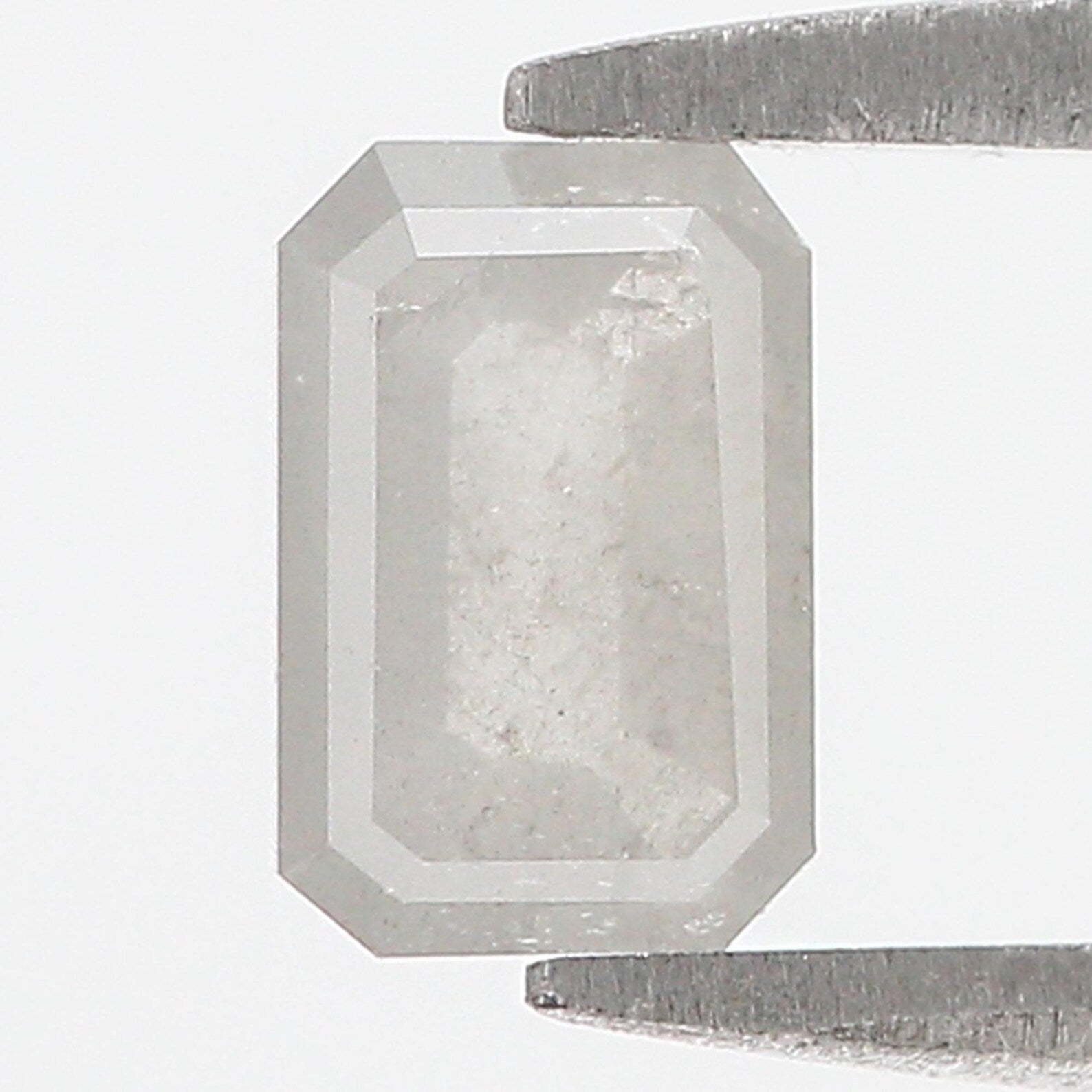 0.78 CT Natural Loose Emerald Shape Diamond Grey Color Emerald Diamond 6.80 MM Natural Diamond Grey Color Emerald Rose Cut Diamond QN9640