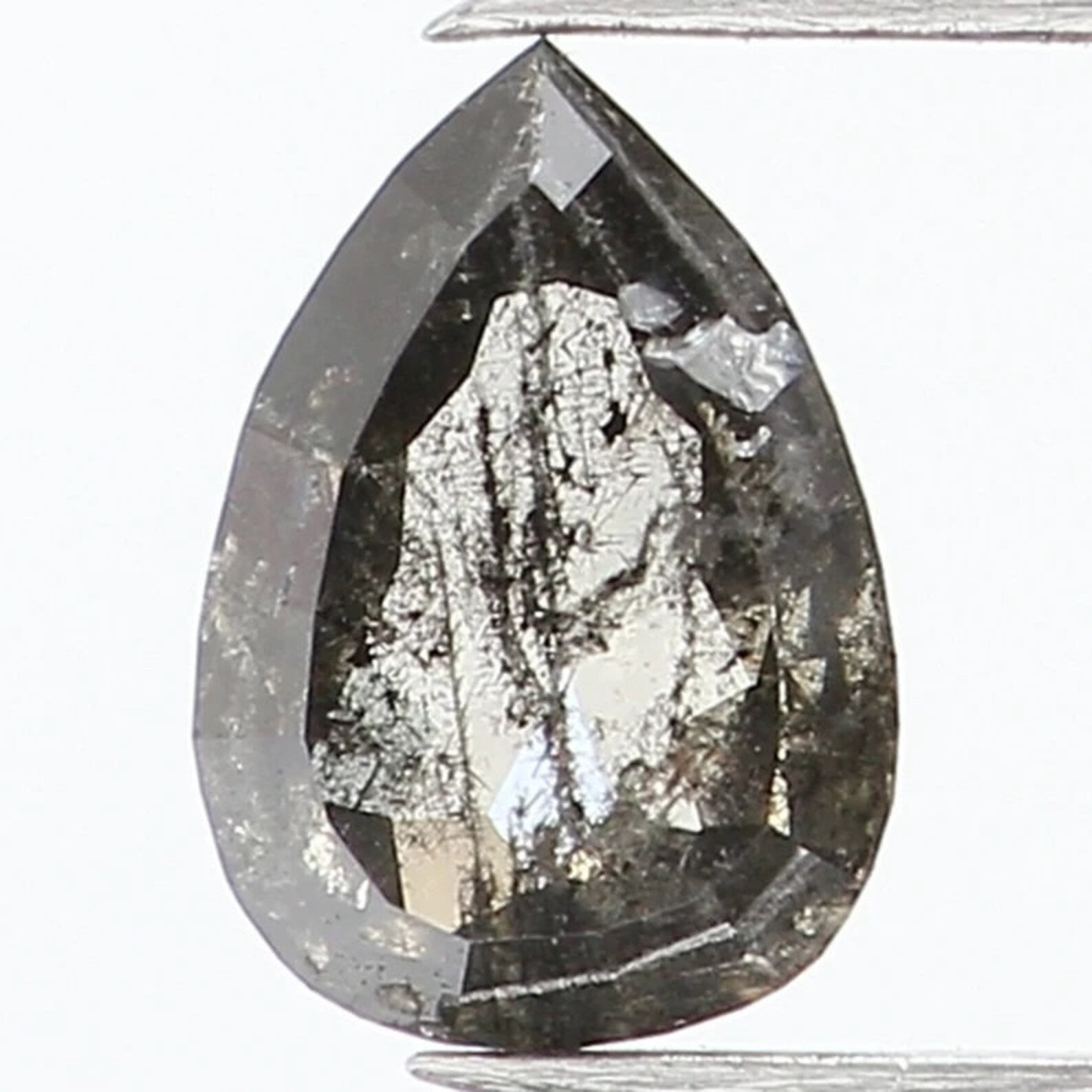 0.25 CT Natural Loose Pear Shape Diamond Salt And Pepper Pear Diamond 5.00 MM Natural Diamond Black Grey Color Pear Rose Cut Diamond NQ1445