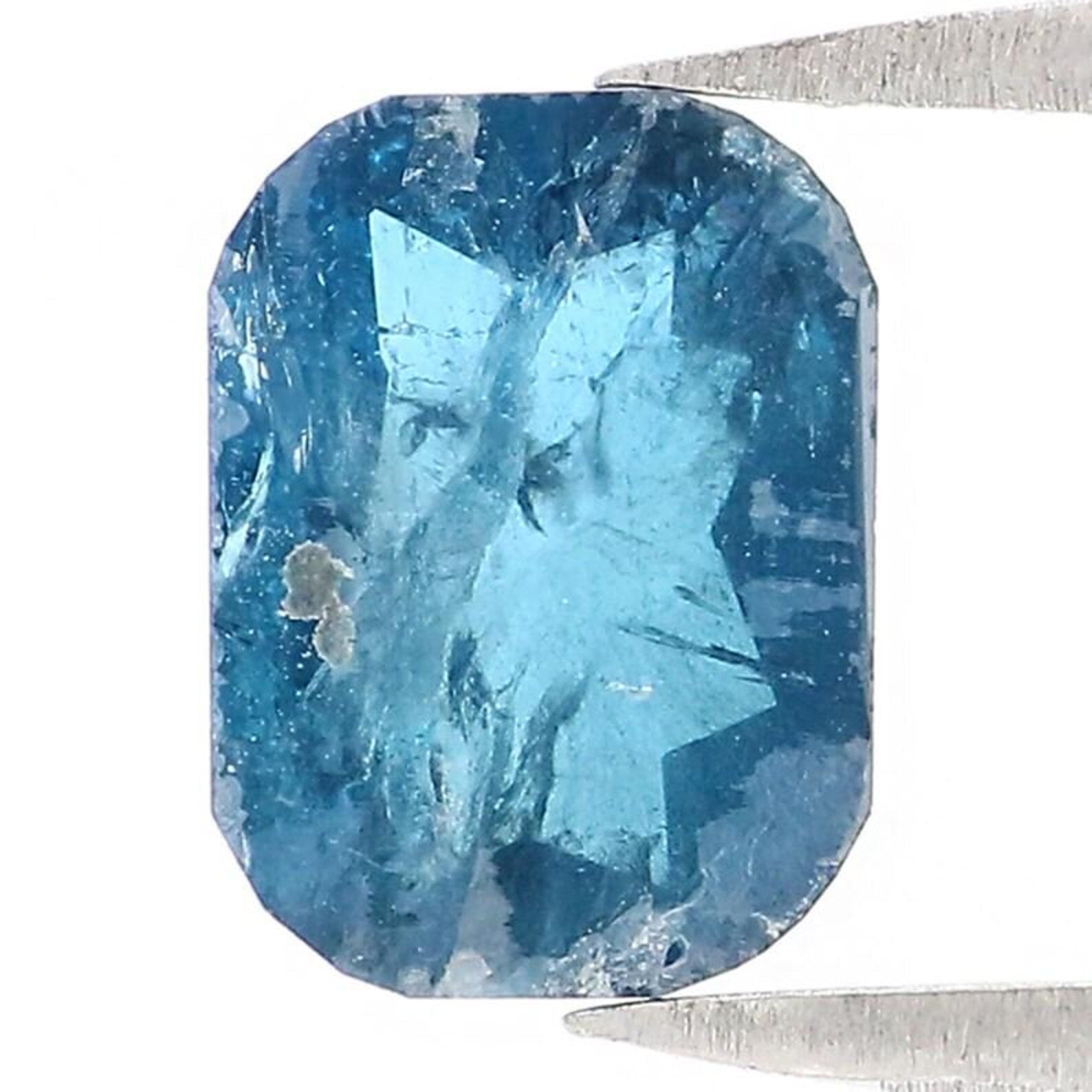 0.78 CT Natural Loose Cushion Shape Diamond Blue Color Cushion Diamond 7.20 MM Natural Diamond Blue Color Cushion Rose Cut Diamond NQ9794