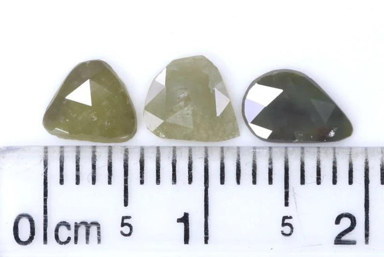 1.16 CT Natural Loose Slice Shape Diamond Yellow Color Irregular Cut Diamond 6.45 MM Natural Diamond Grey Color Slice Rose Cut Diamond NQ616