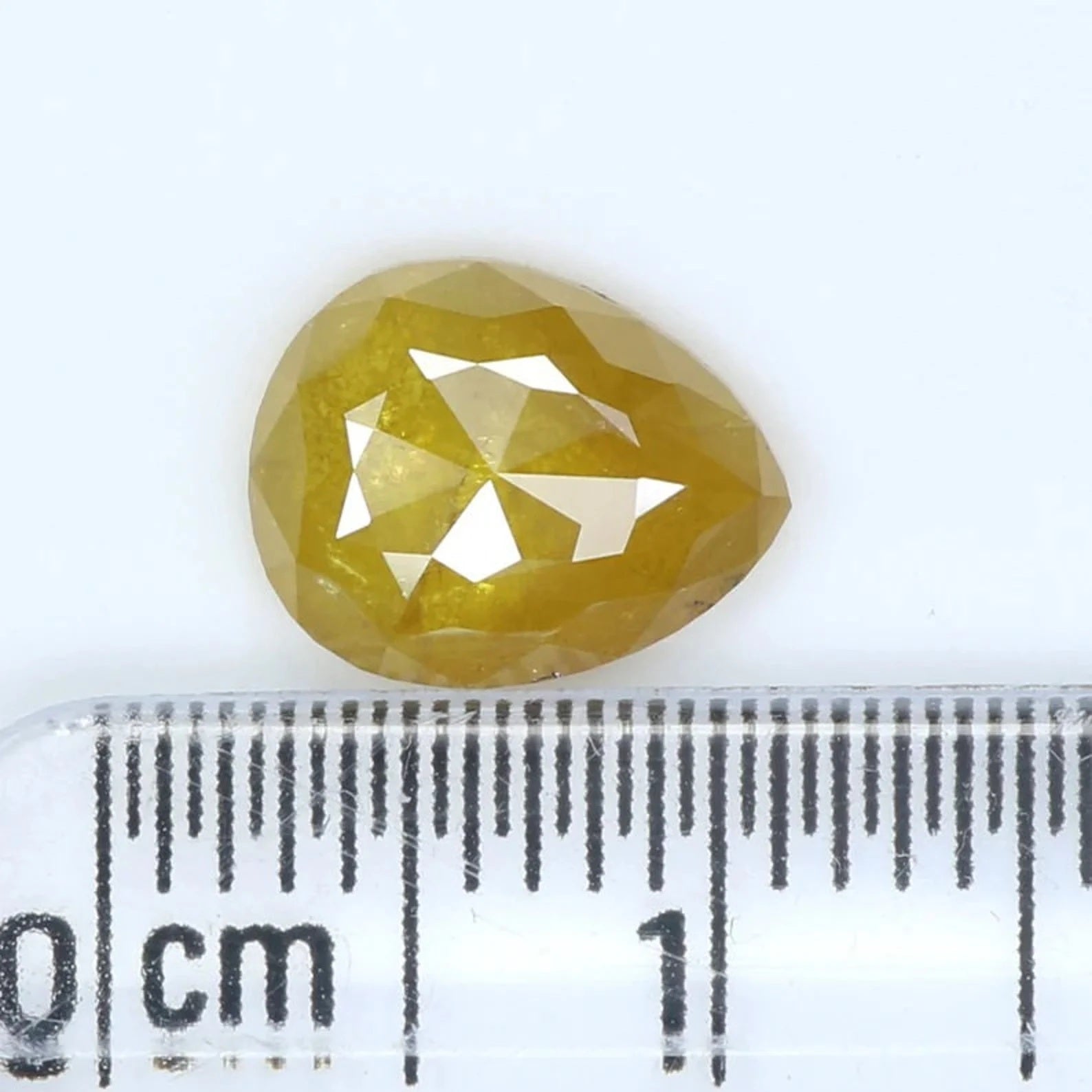 1.56 Ct Natural Loose Pear Shape Diamond Yellow Color Pear Diamond 8.90 MM Natural Loose Diamond Yellow Color Pear Rose Cut Diamond QN323