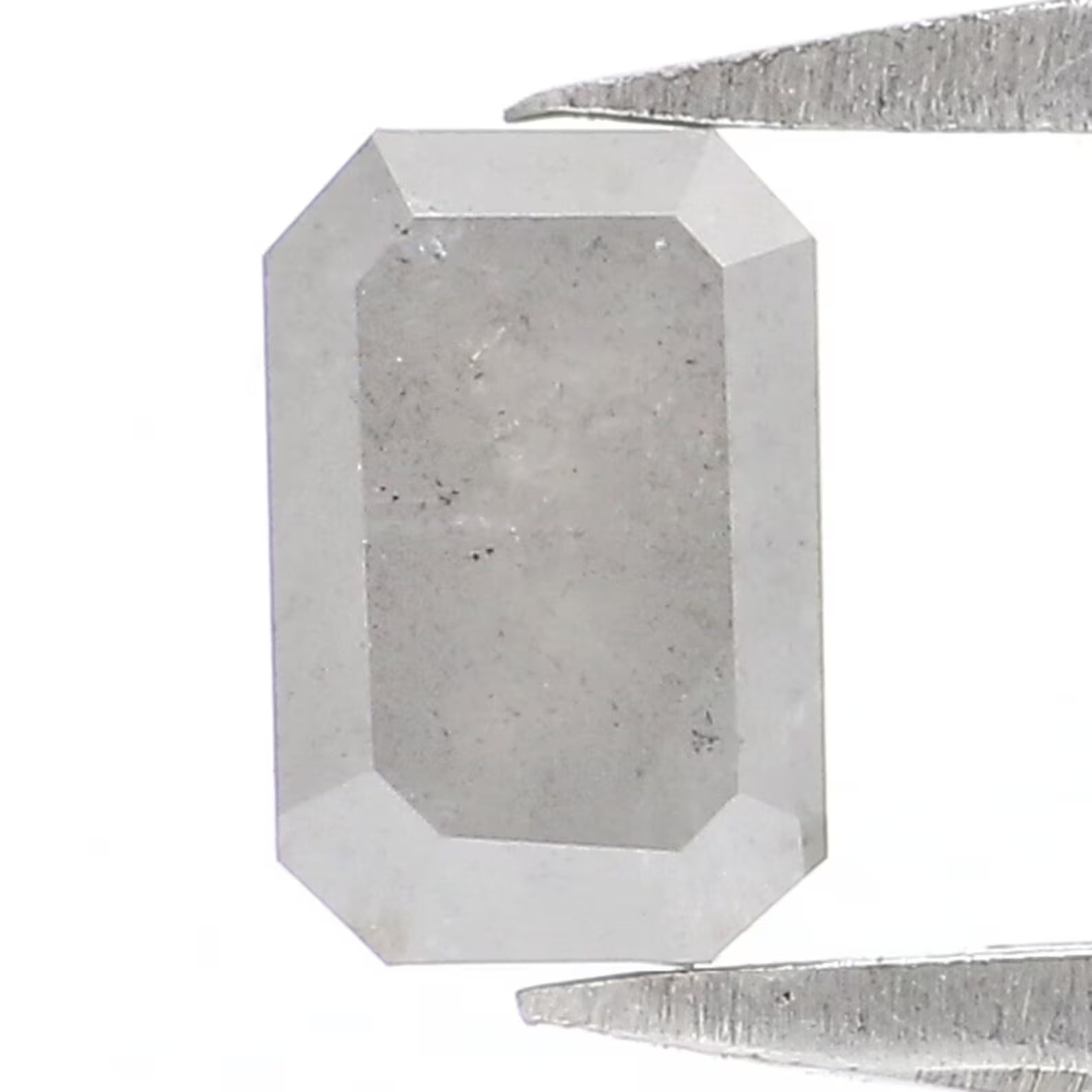 0.53 CT Natural Loose Emerald Shape Diamond Salt And Pepper Emerald Cut Diamond 5.30 MM Natural Grey Color Emerald Rose Cut Diamond NQ8866
