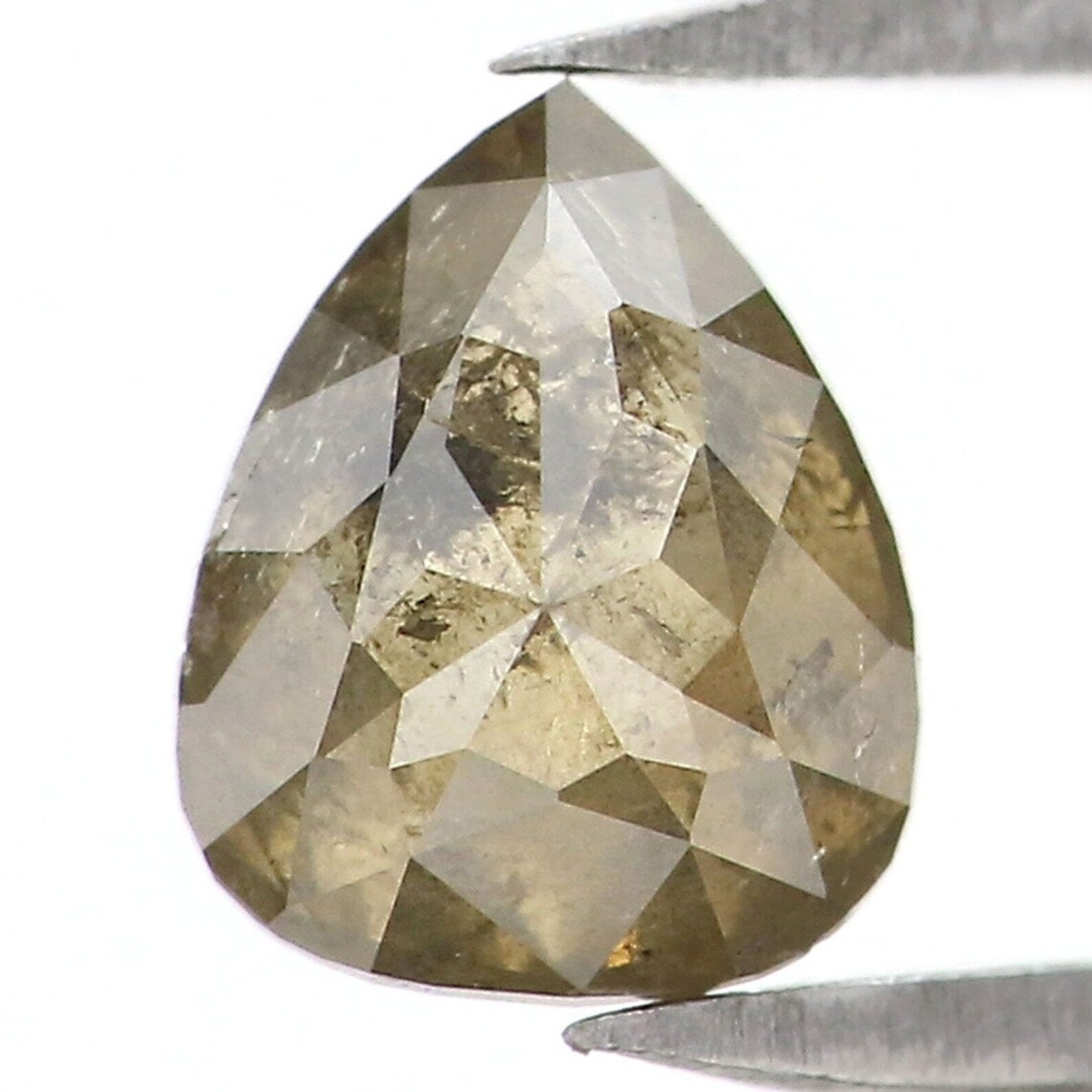 0.55 CT Natural Loose Pear Shape Diamond Yellow Green Color Pear Cut Diamond 5.90 MM Natural Loose Diamond Pear Rose Cut Diamond NQ8353