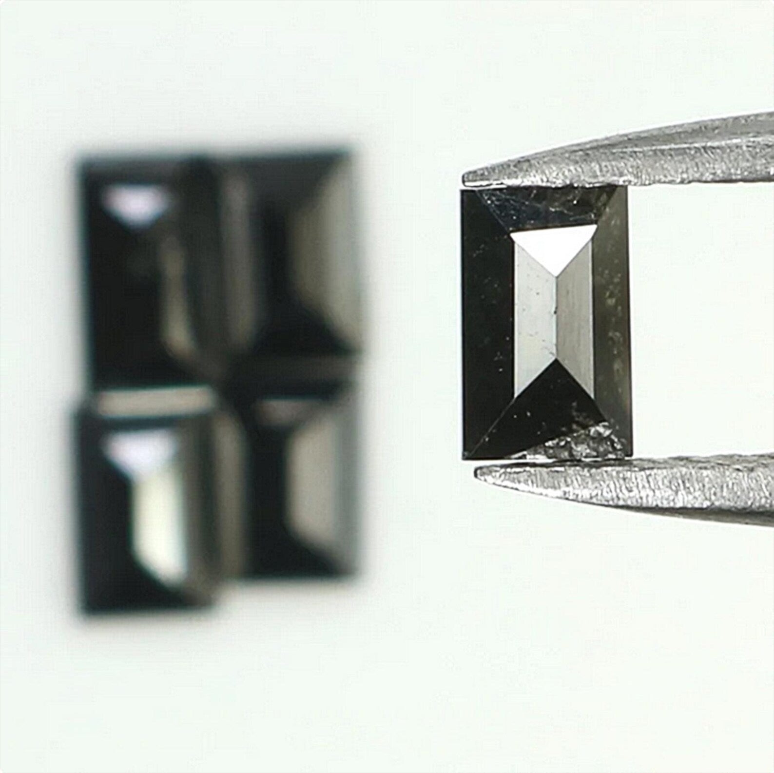 1.03 CT Natural Loose Baguette Shape Diamond Black Color Baguette Cut Diamond 4.35 MM Natural Loose Black Baguette Rose Cut Diamond QN1371