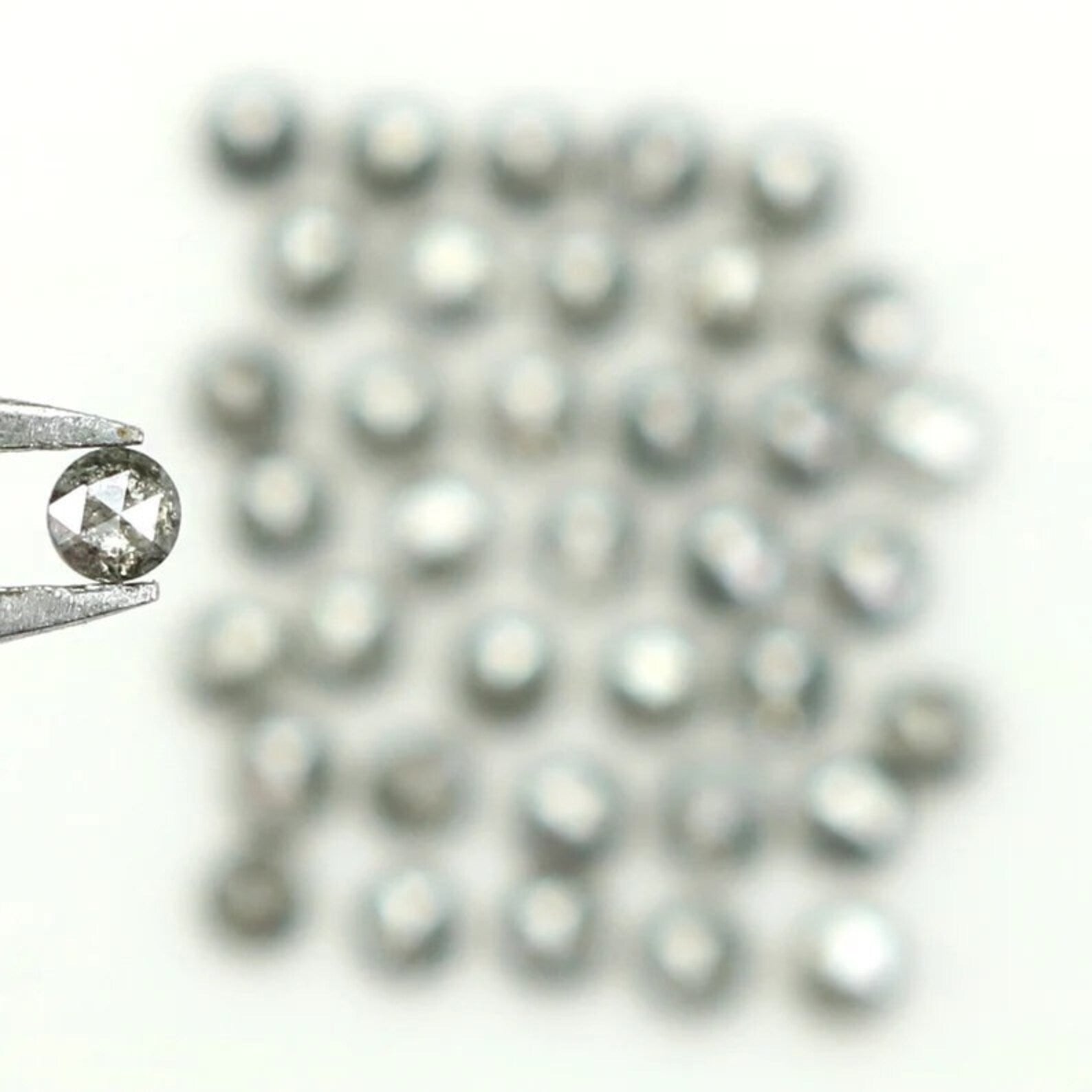 0.95 CT Natural Loose Round Shape Diamond Salt And Pepper Round Cut Diamond 1.70 MM Natural Black Grey Color Round Rose Cut Diamond NQ1608