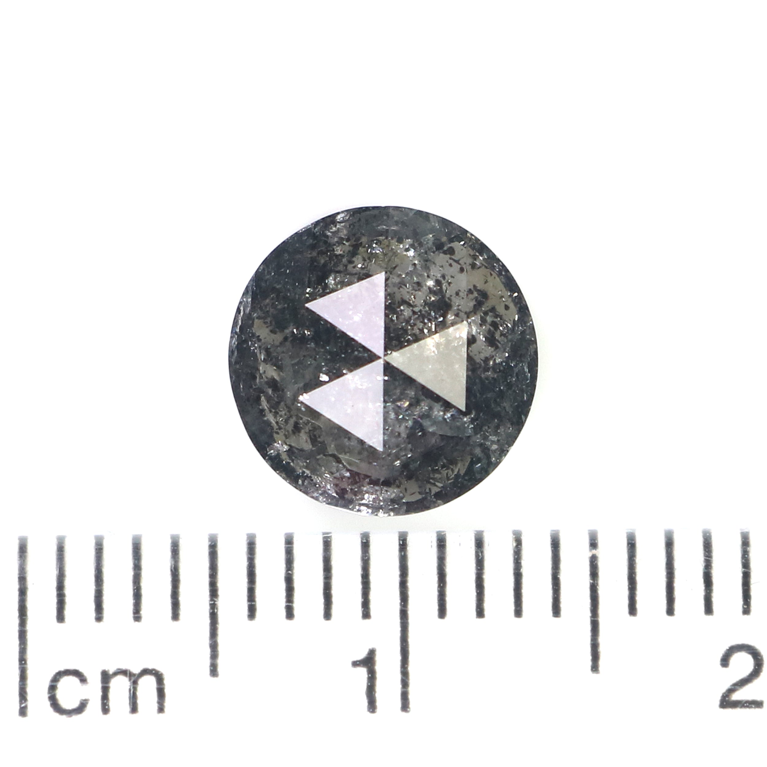 Natural Round Salt and Pepper Diamond 1.80 CT Loose Rose Cut Black Gray Stone 8.20 MM Rustic Diamond For Custom Engagement Ring L3681