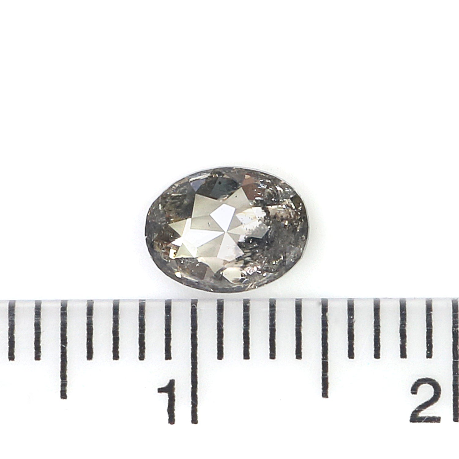 0.71 CT Natural Loose Oval Shape Diamond Salt And Pepper Oval Diamond 6.30 MM Natural Loose Black Grey Diamond Oval Rose Cut Diamond QL339