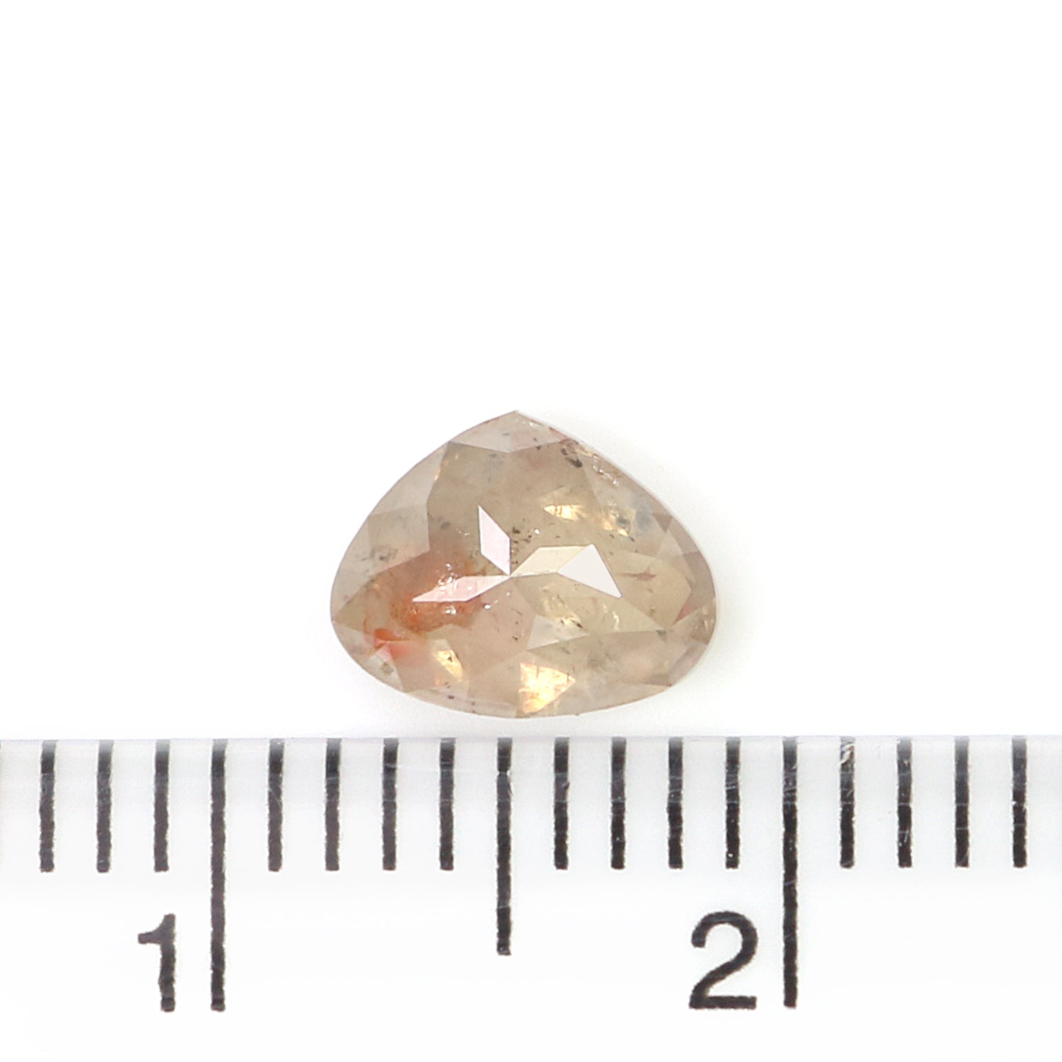 Natural Heart Grey Diamond 0.91 CT Loose Rose Cut Brown Stone 5.40 MM Rustic Diamond Heart Diamond For Custom Engagement Ring L3649