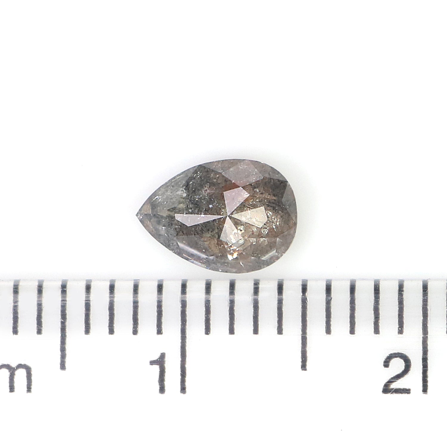 0.61 CT Natural Loose Pear Shape Diamond Grey Color Pear Cut Diamond 6.75 MM Natural Loose Brown Color Diamond Pear Rose Cut Diamond KQ2332