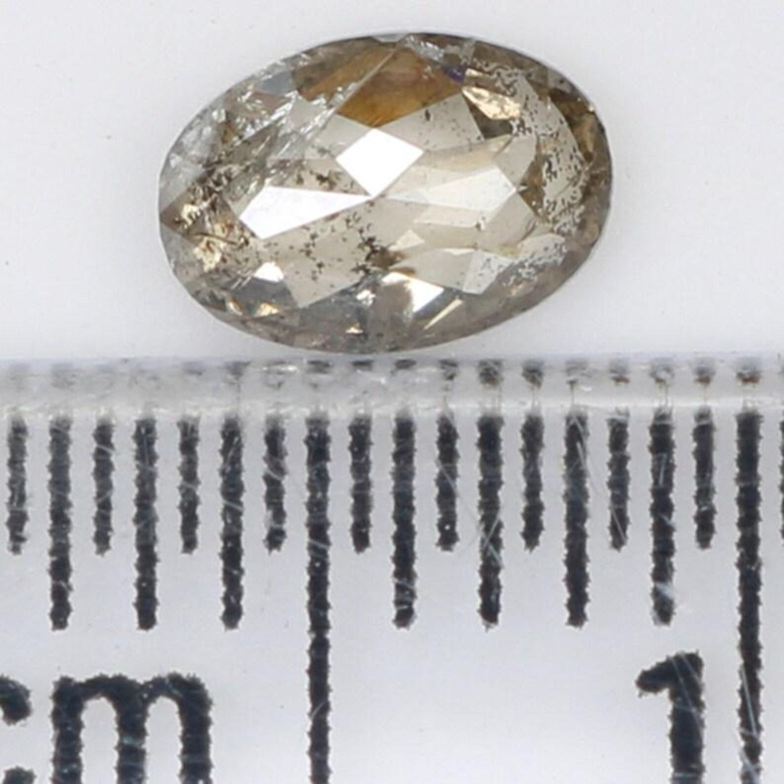 0.34 Ct Natural Loose Oval Shape Diamond Salt And Pepper Oval Cut Diamond 5.35 MM Natural Black Grey Color Oval Rose Cut Diamond NQ1043