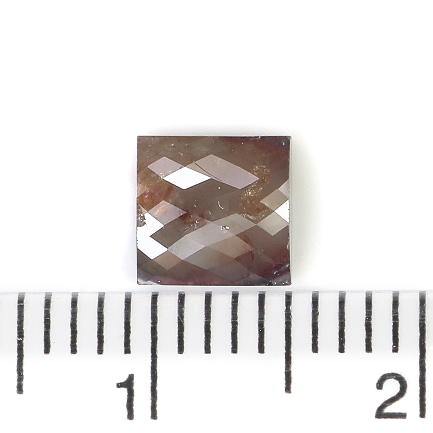 Natural Square Brown Color Diamond 1.23 CT Loose Rose Cut Brown Stone 5.75 MM Rustic Square Diamond For Custom Engagement Ring L3660