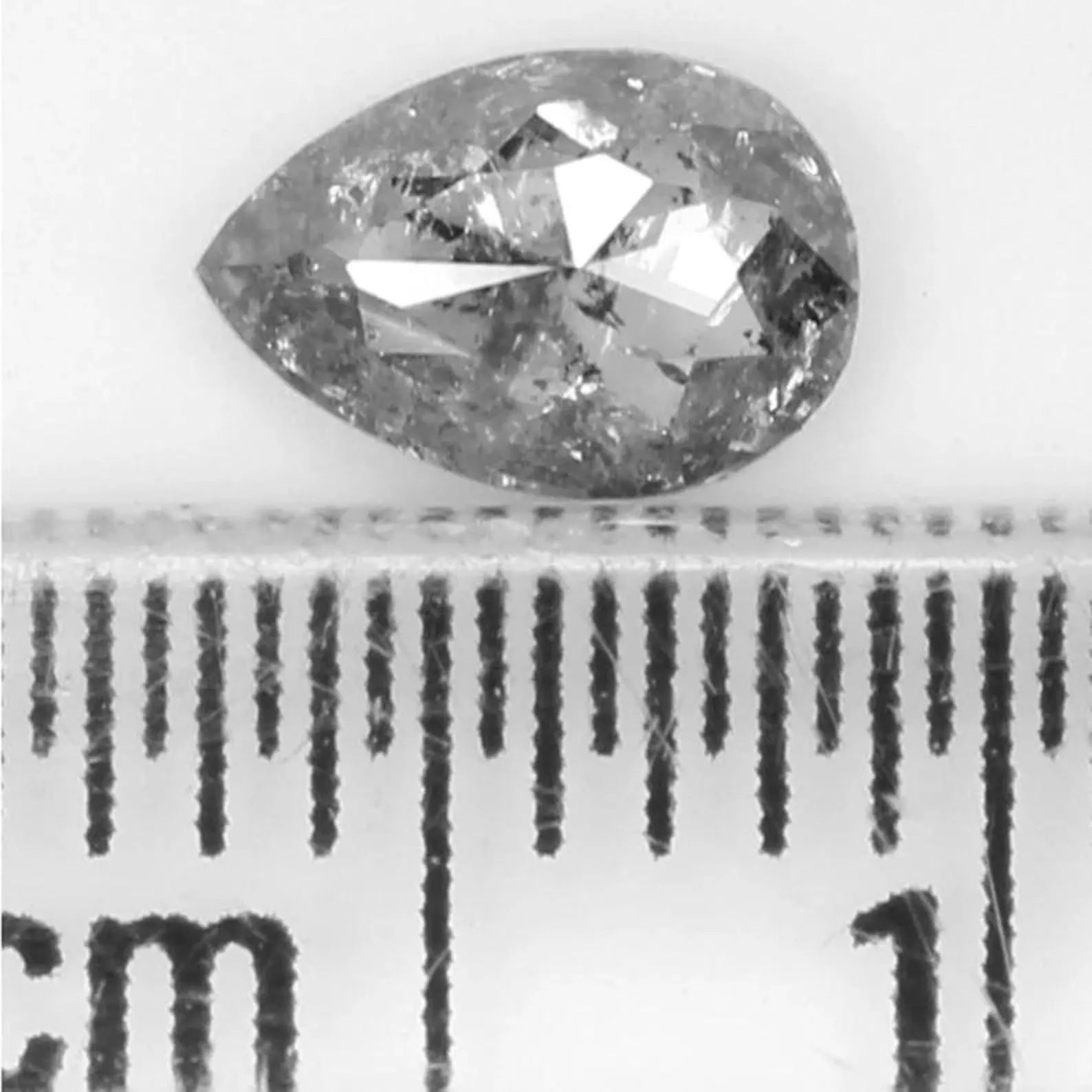 0.42 Ct Natural Loose Pear Shape Diamond Salt And Pepper Pear Cut Diamond 6.00 MM Natural Loose Black Grey Diamond Color Pear Diamond NQ1012
