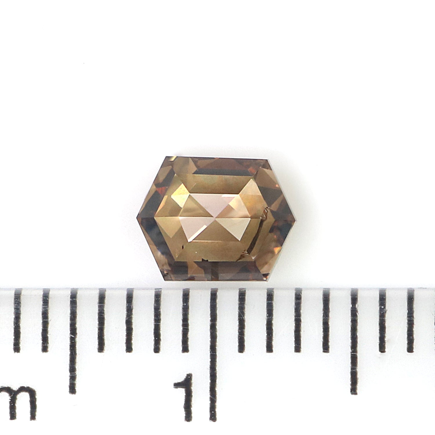 0.67 CT Natural Loose Hexagon Shape Diamond Brown Color Hexagon Cut Diamond 5.70 MM Natural Hexagon Shape Rose Cut Brown Color Diamond QL658