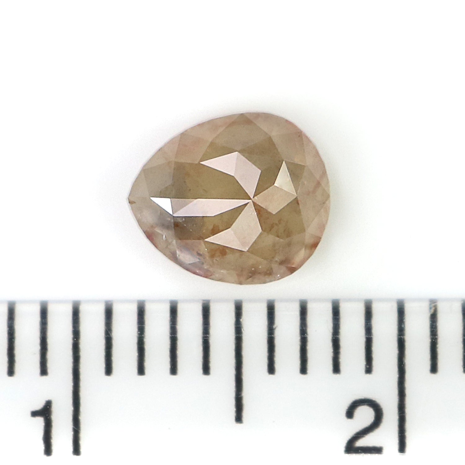Natural Pear Diamond 0.91 CT Loose Rose Cut Brown Stone 6.30 MM Rustic Diamond For Custom Engagement Ring L3627
