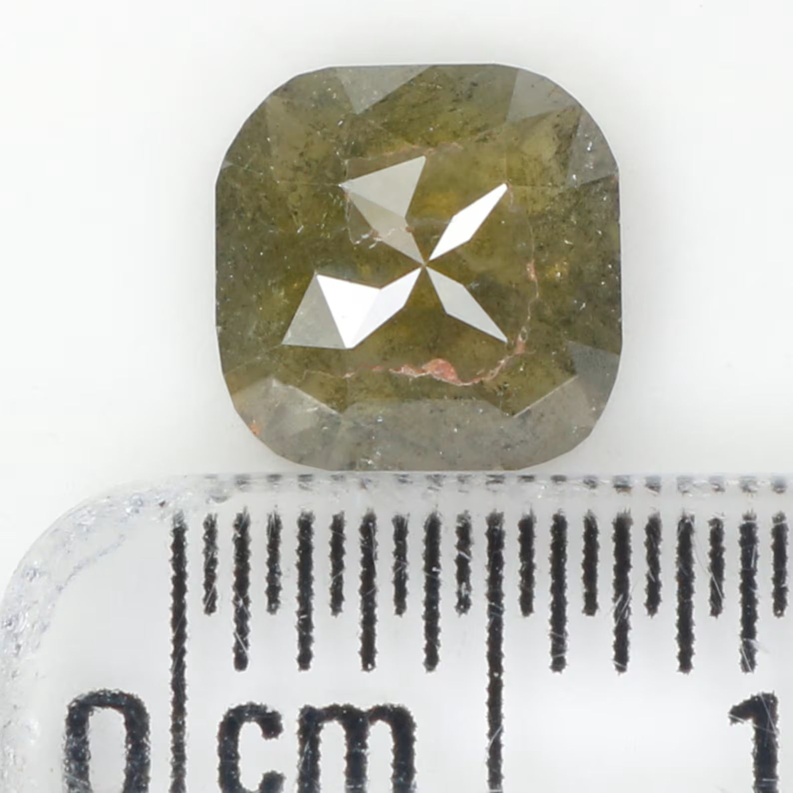 1.23 Ct Natural Loose Diamond, Cushion Diamond, Green Diamond, Grey Diamond, Polished Diamond, Real Diamond, Rustic Diamond N9657