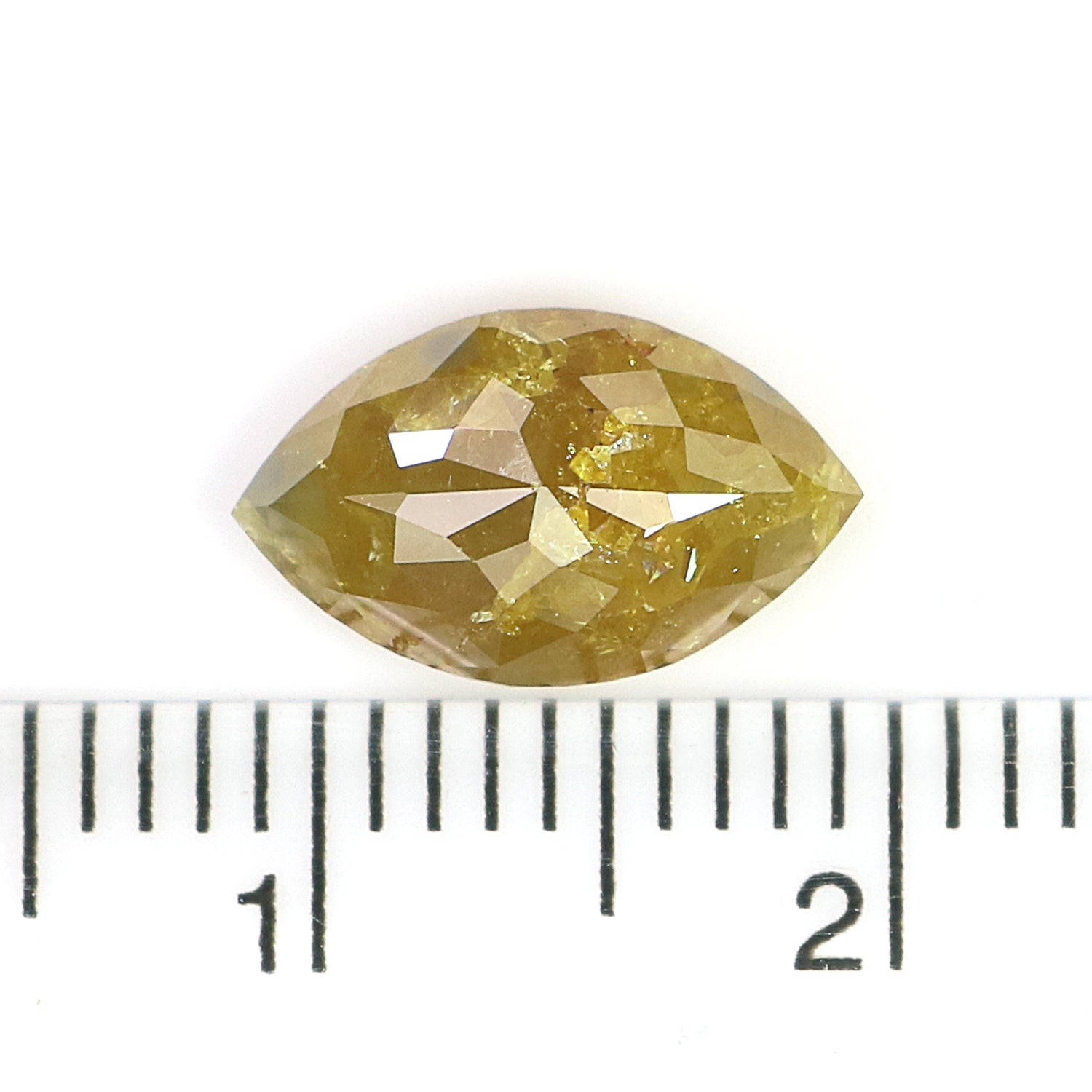 Natural Marquise Yellow Diamond 2.03 CT Loose Rose Cut Yellow Color Stone 10.95 MM Rustic Marquise Diamond For Custom Engagement Ring L3630