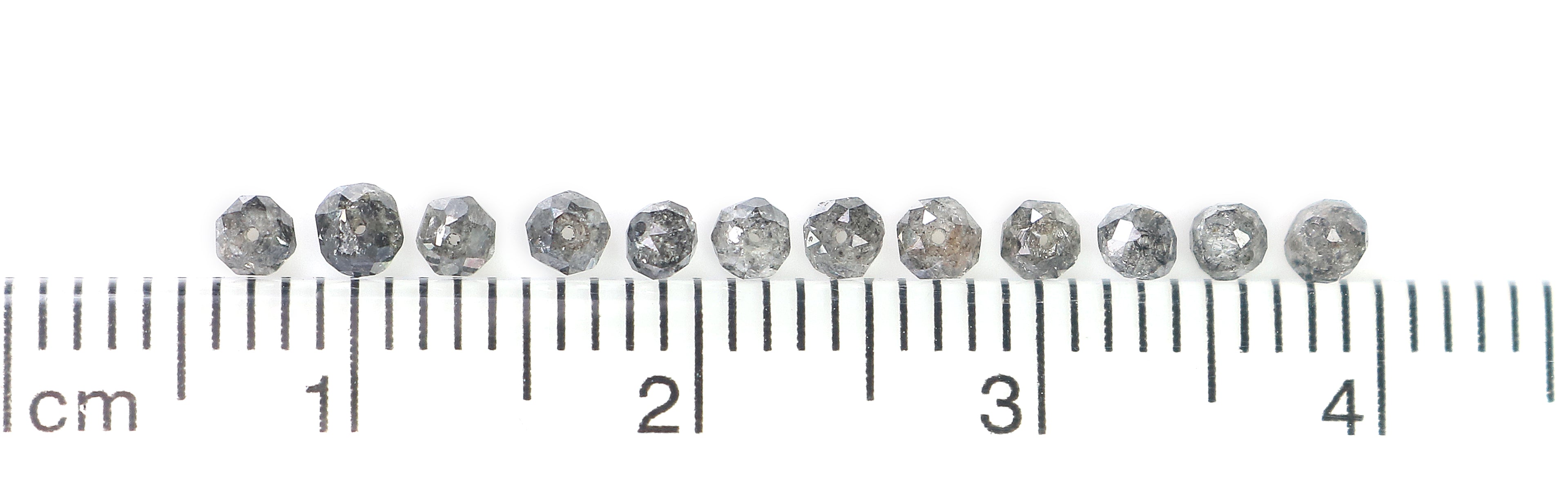 1.00 CT Natural Loose Bead Shape Diamond Salt And Pepper Bead Cut Diamond 2.30 to 2.50 MM Natural Black Grey Color Bead Cut Diamond Q178-5