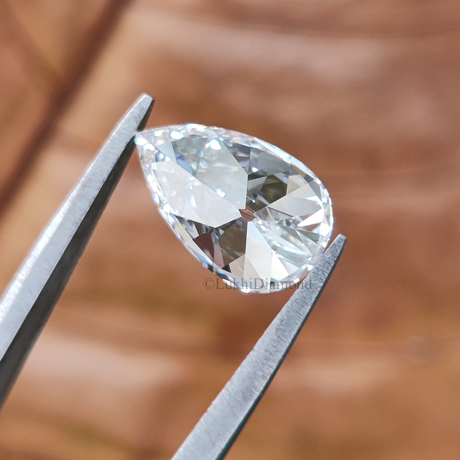 Lab Grown Pear Cut Diamond Old European Old Mine Cut Loose Diamond White Colorless CVD Stone Engagement Ring Antique Style Diamond Q207