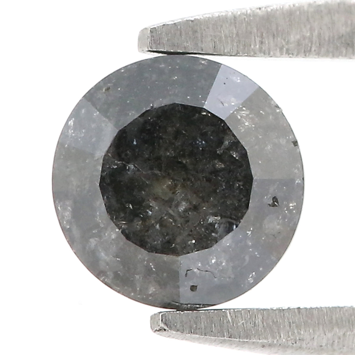 0.70 Ct Natural Loose Round Shape Diamond Salt And Pepper Round Cut Diamond 5.10 MM Natural Black Gray Color Round Rose Cut Diamond NQ1514