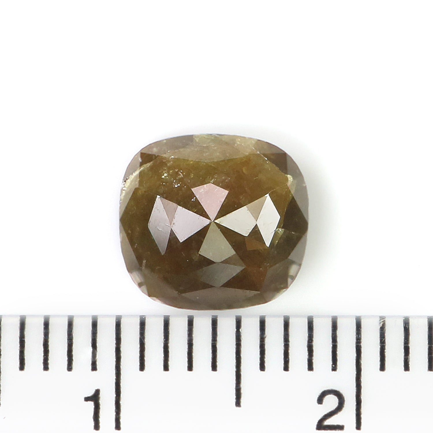 Natural Cushion Brown Color Diamond 2.20 CT Loose Cushion Rose Cut Brown Color Stone 7.90 MM Rustic Diamond For Custom Engagement Ring L3647