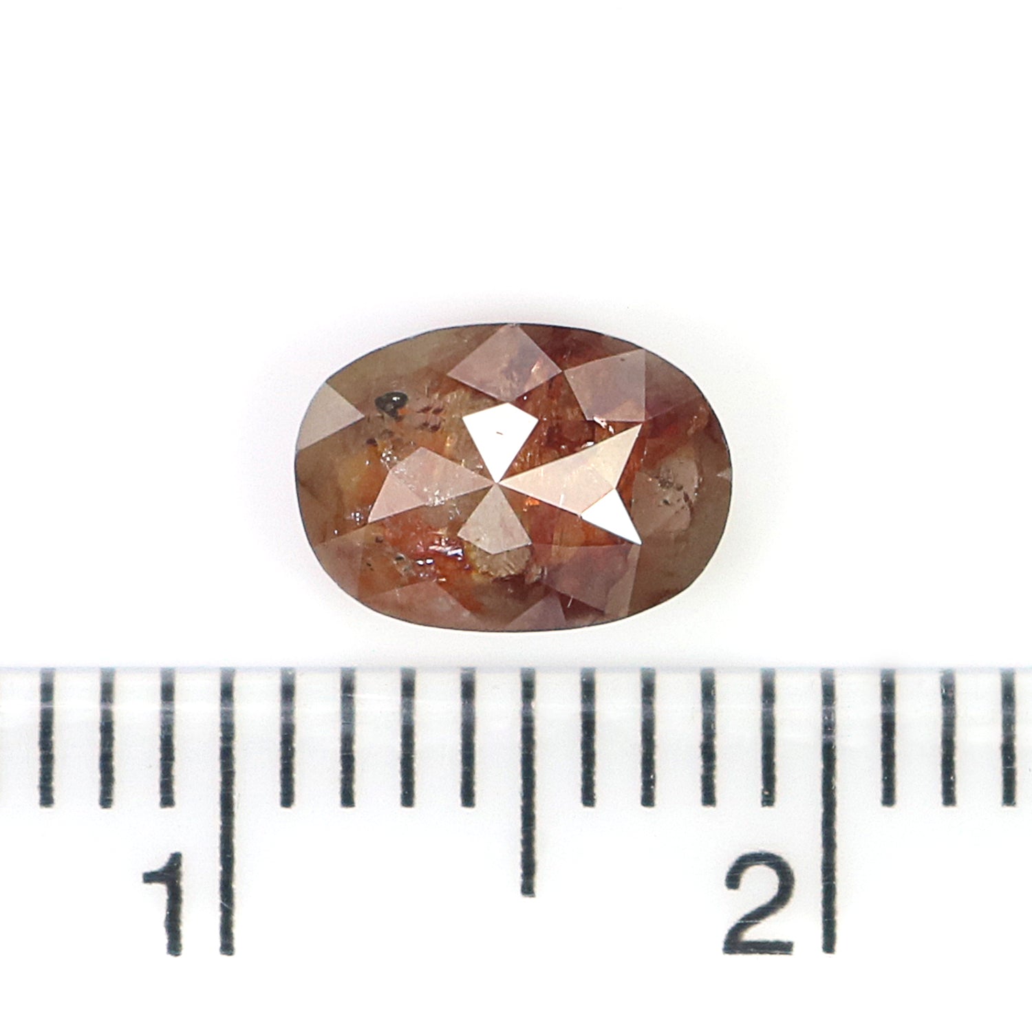 Natural Oval Brown Diamond 1.13 CT Loose Rose Cut Brown Stone 7.25 MM Rustic Diamond Oval Diamond For Custom Engagement Ring L3641