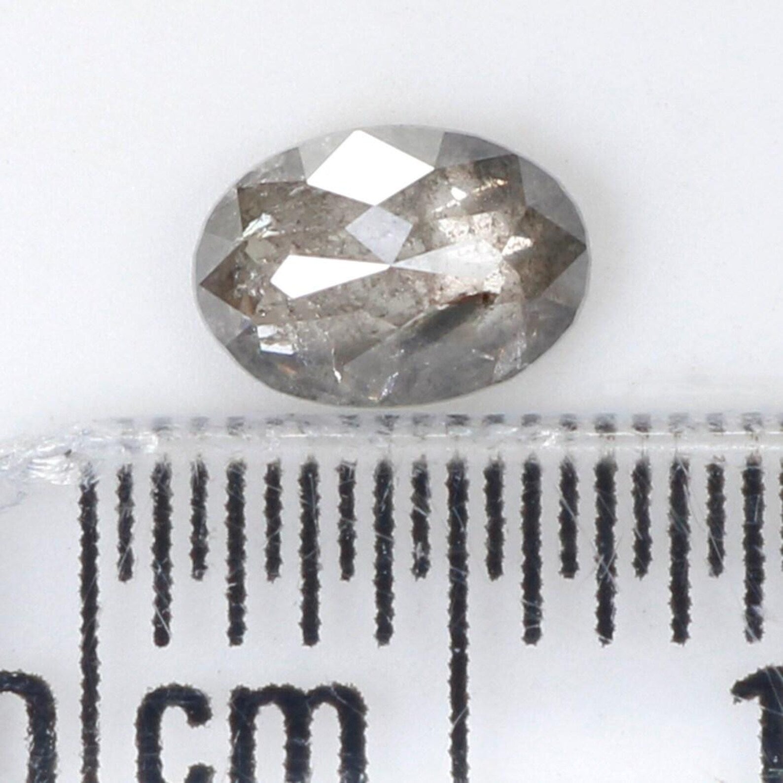 0.43 Ct Natural Loose Oval Cut Diamond Salt And Pepper Oval Cut Diamond 5.45 MM Natural Loose Black Grey Color Oval Rose Cut Diamond NQ999