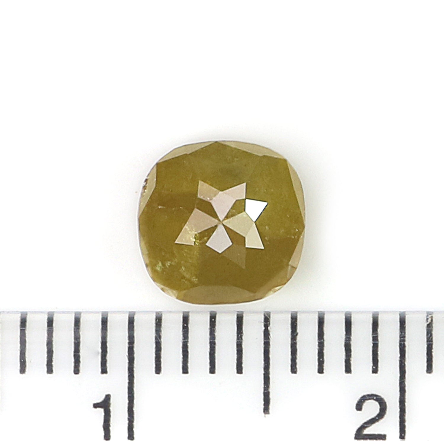 Natural Cushion Yellow Diamond 1.32 CT Loose Rose Cut Yellow Stone 6.15 MM Rustic Diamond Cushion Diamond For Custom Engagement Ring L3657