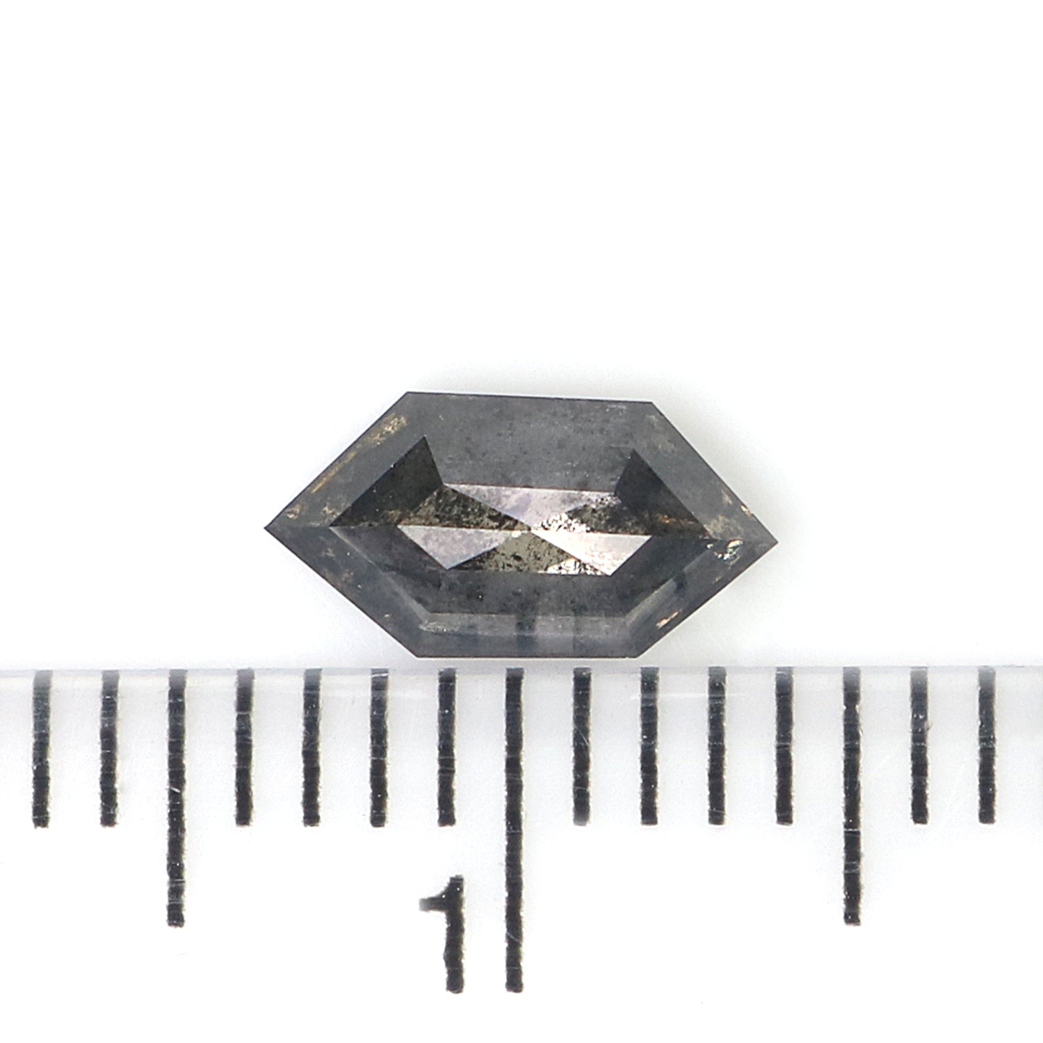 0.61 CT Natural Loose Hexagon Cut Diamond Salt And Pepper Hexagon Diamond 7.65 MM Natural Loose Black Grey Color Hexagon Cut Diamond QL9458