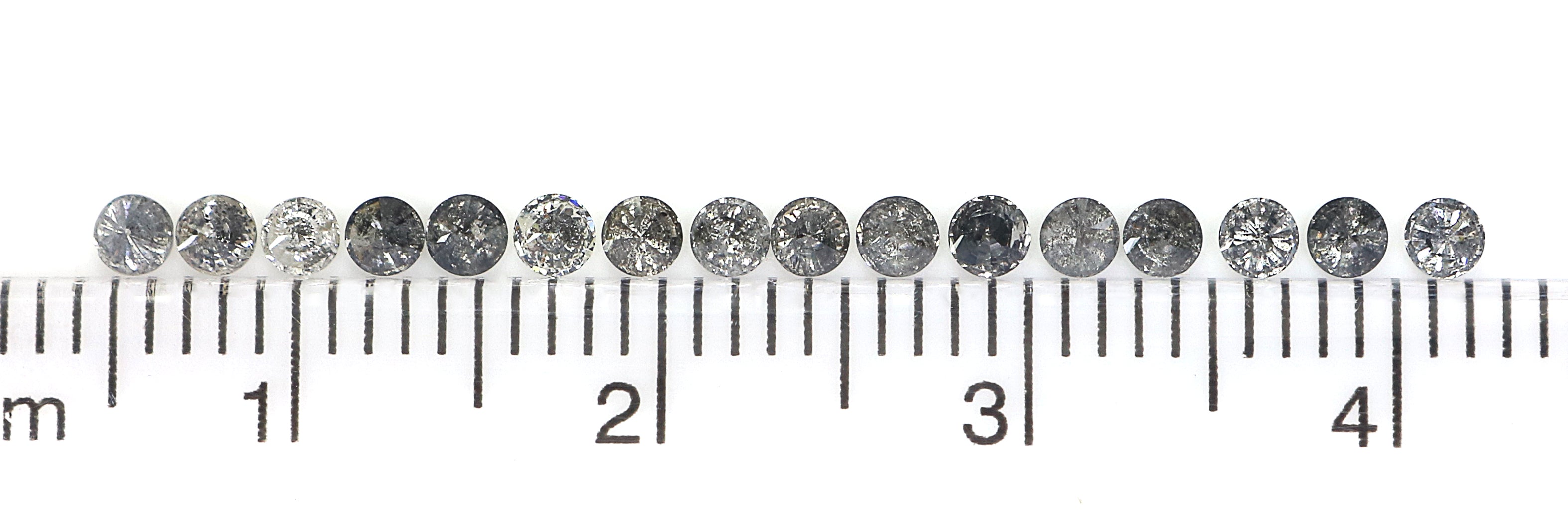 Natural Loose Round Brilliant Cut Salt And Pepper Diamond Black Grey Color Round Diamond Low Price 1.00 to 3.50 MM Round Shape Diamond Q90