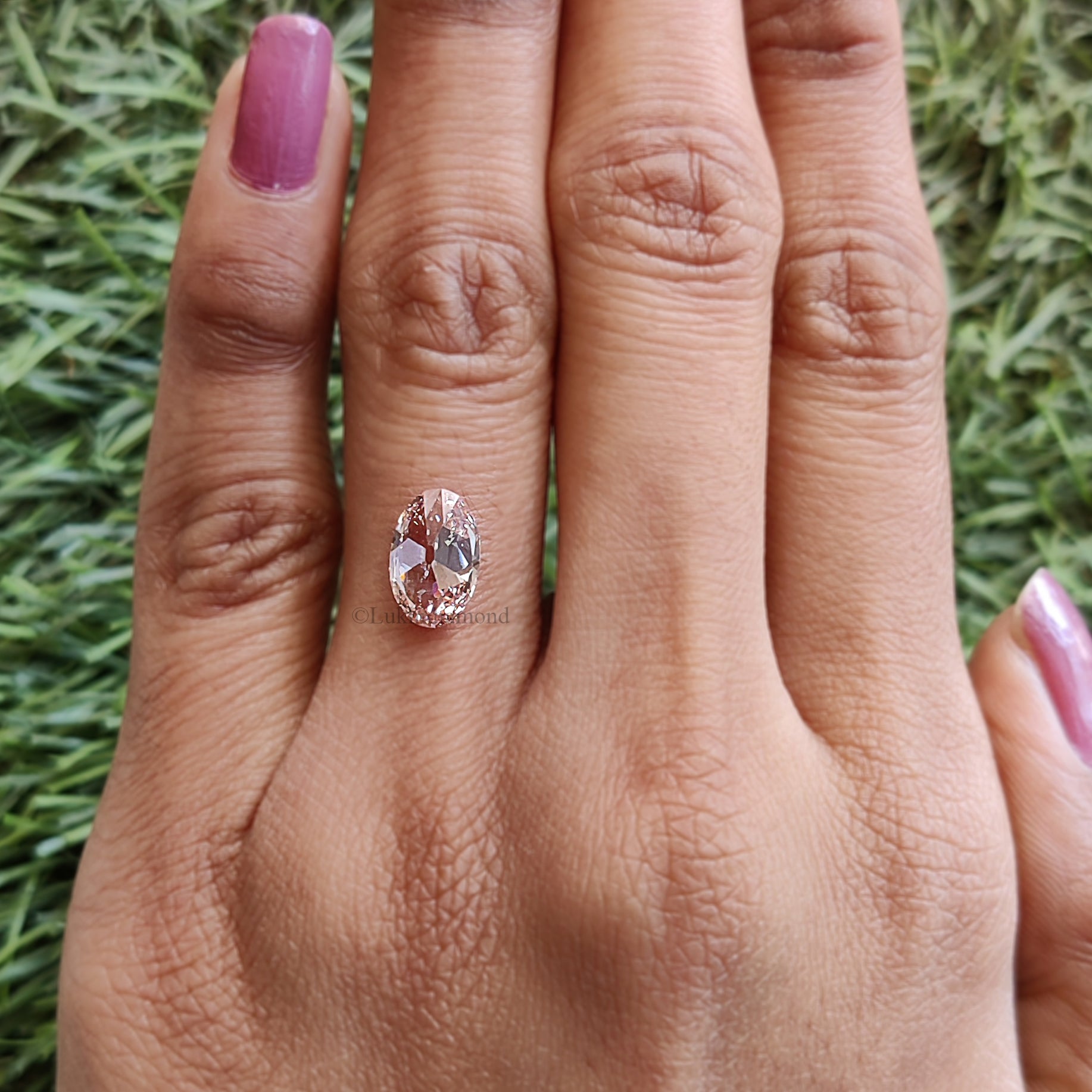 1.64 CT IGI Certified Oval Old European Cut Diamond Fancy Intense Pink Color VS2 Clarity Diamond Lab Grown Diamond Lab Created Diamond L3572