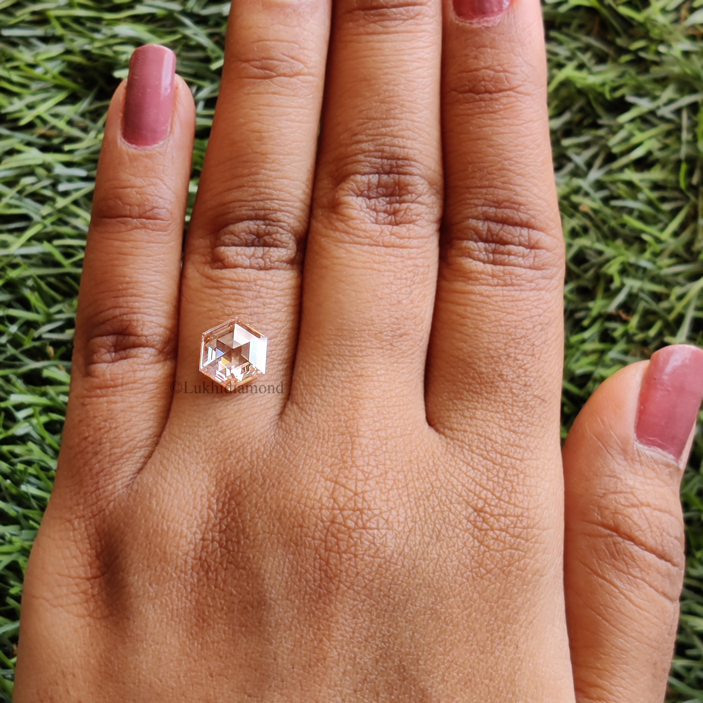 2.08 CT IGI Certified Hexagonal Step Cut Diamond Fancy Intense Pink Color VS1 Clarity Lab Grown Diamond Lab Created Hexagon Diamond L3332