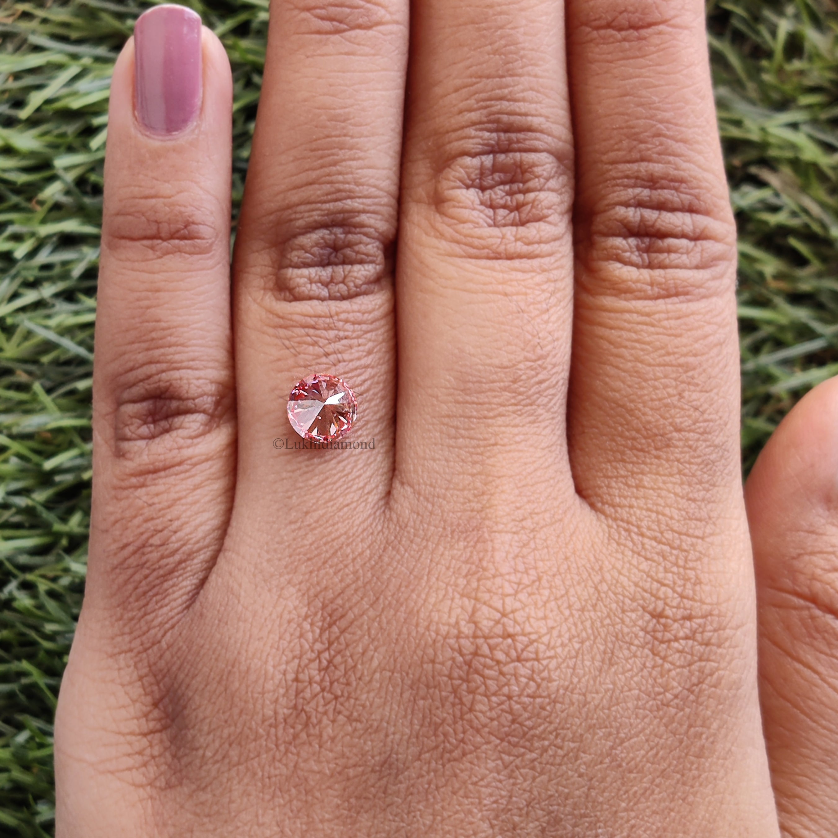 1.09 CT IGI Certified Round Brilliant Cut Fancy Intense Pink Color VS2 Clarity Diamond Lab Grown Diamond Lab Created Round CVD Diamond L3293