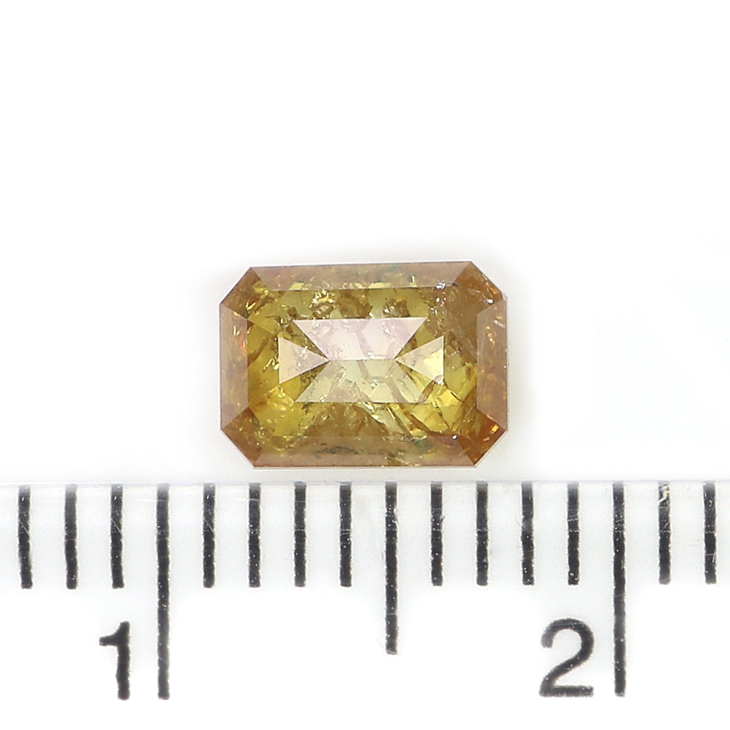 Natural Emerald Yellow Brown Color Diamond 0.88 CT Loose Rose Cut Stone 6.40 MM Rustic Diamond Emerald Diamond For Custom Engagement Ring L3651