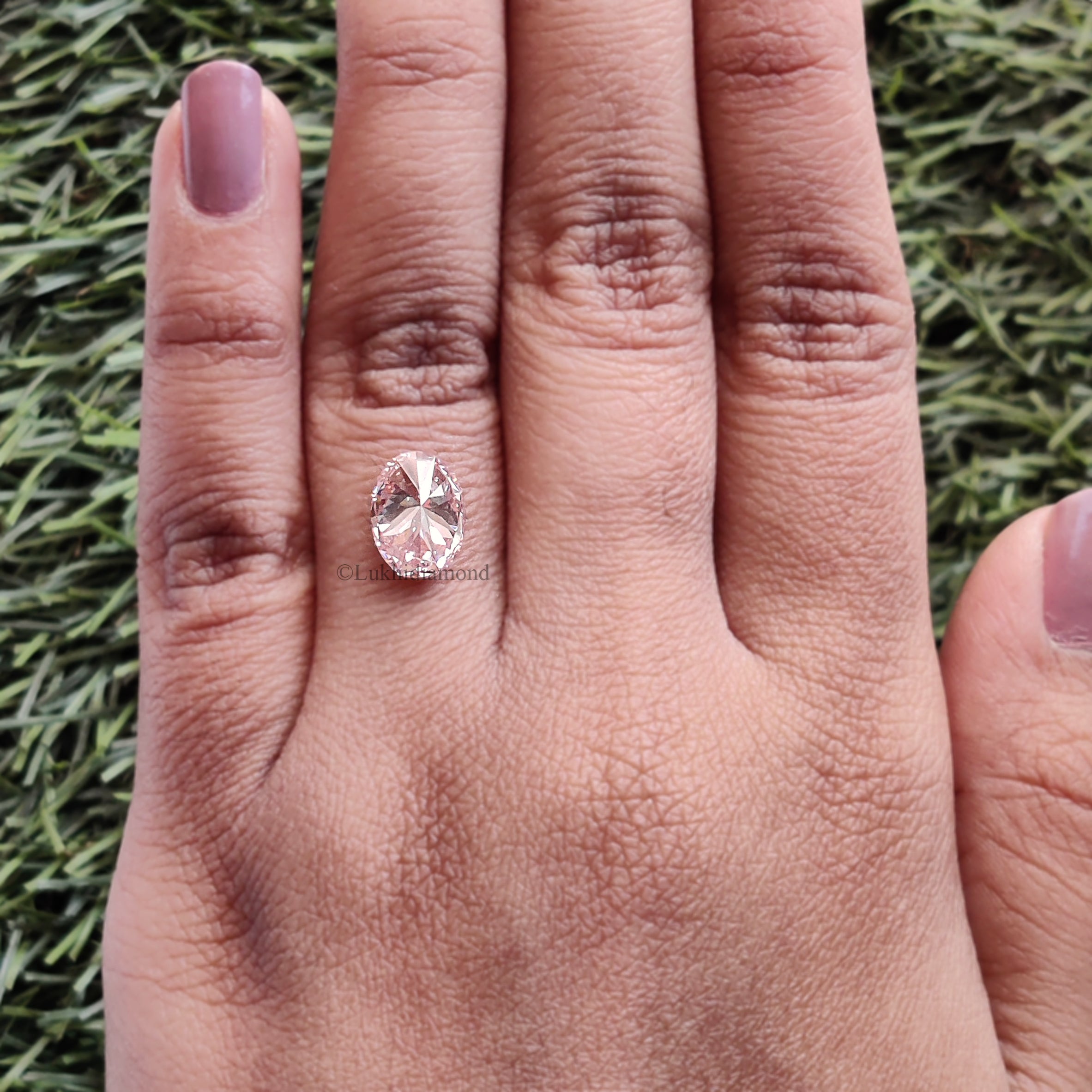 2.26 CT IGI Certified Oval Brilliant Cut Diamond Fancy Intense Pink Color VS1 Clarity Diamond Lab Grown Diamond Lab Created Diamond L3289