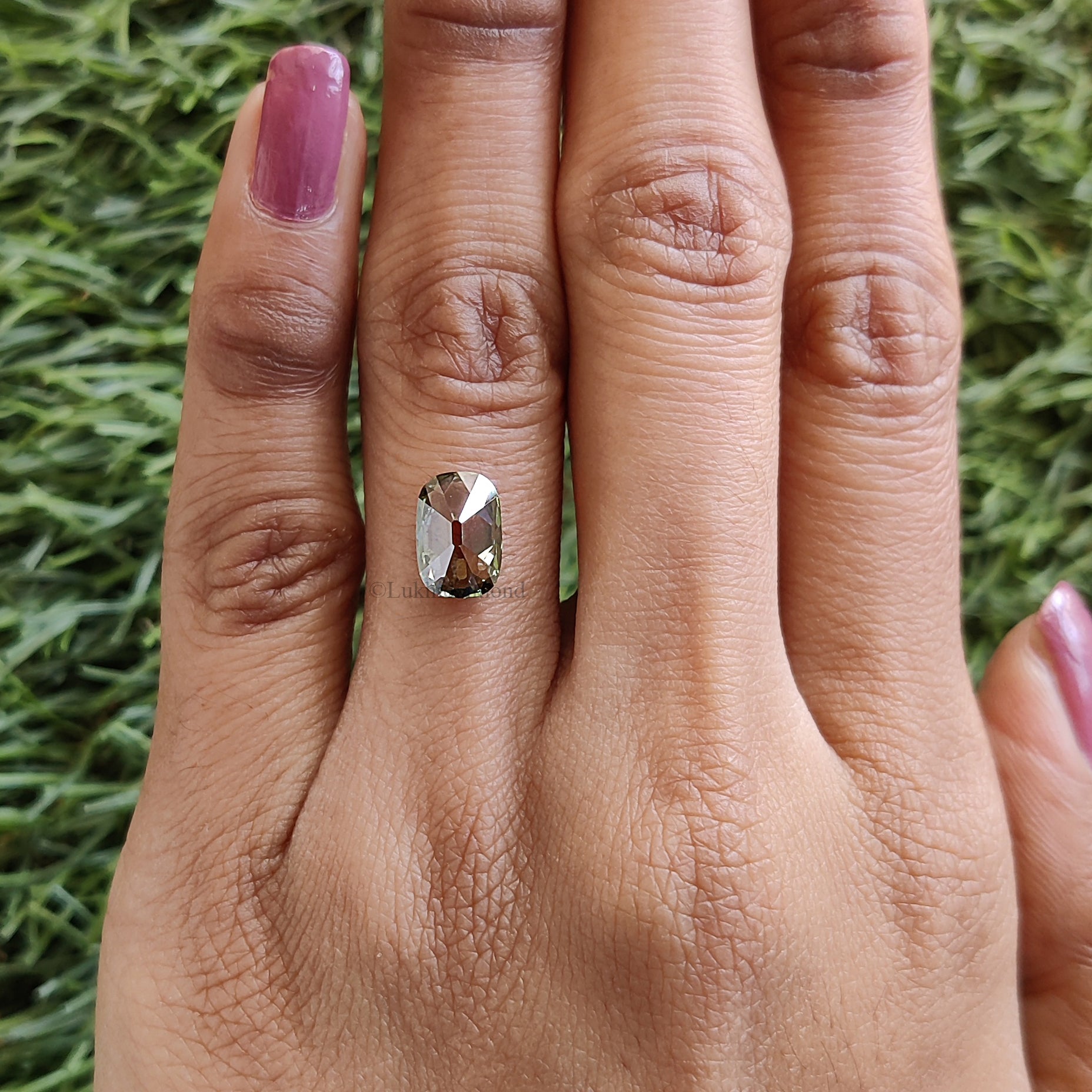 1.75 CT IGI Certified Cushion Old European Cut Diamond Fancy Vivid Green Color VS1 Clarity Lab Grown Diamond Lab Created Lab Diamond L3573