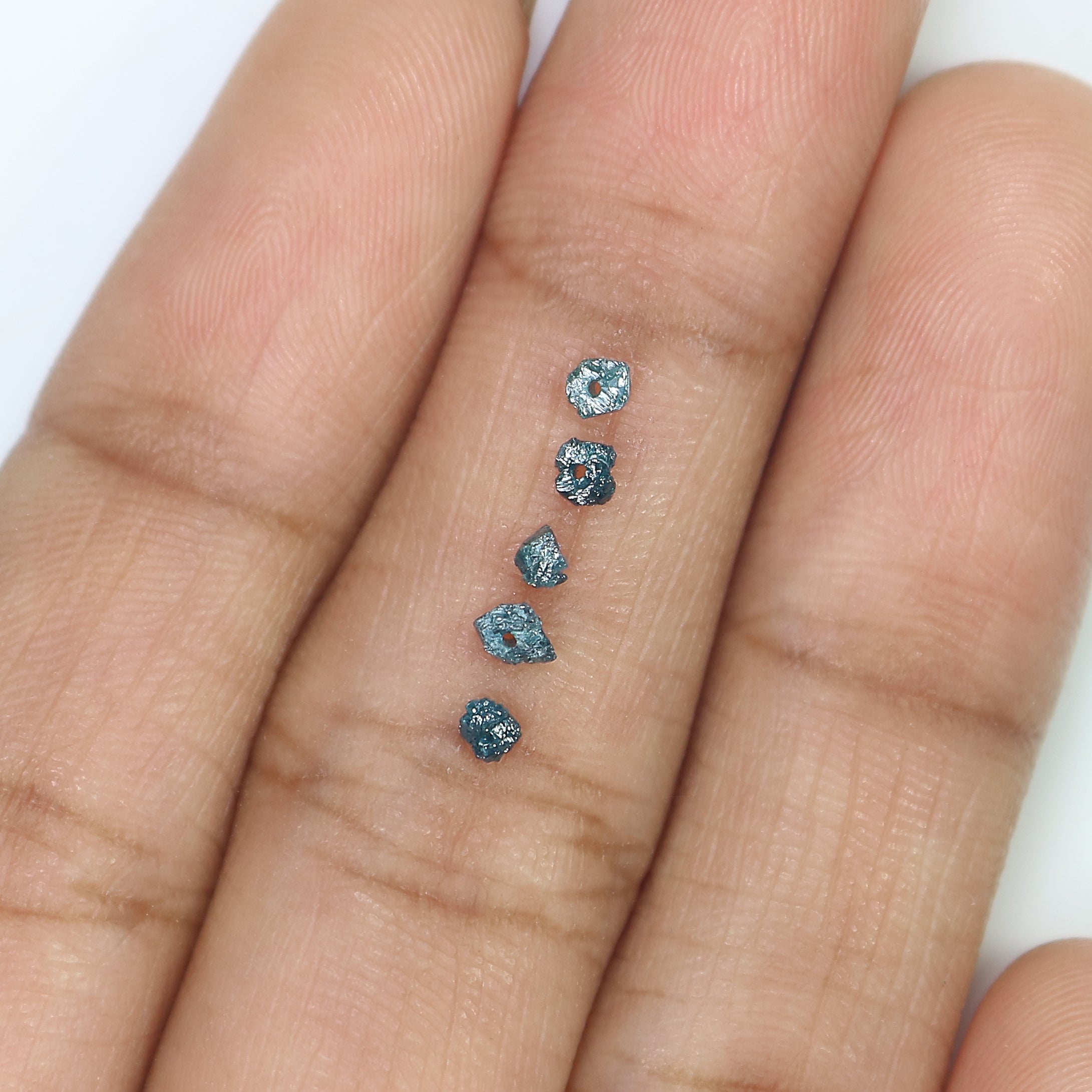 Natural Loose Rough Bead Shape Diamond Blue Color Rough Bead Cut Diamond 2.00 Ct Lot Uncut Drilled Bead Rough Irregular Cut Diamond Q172-1