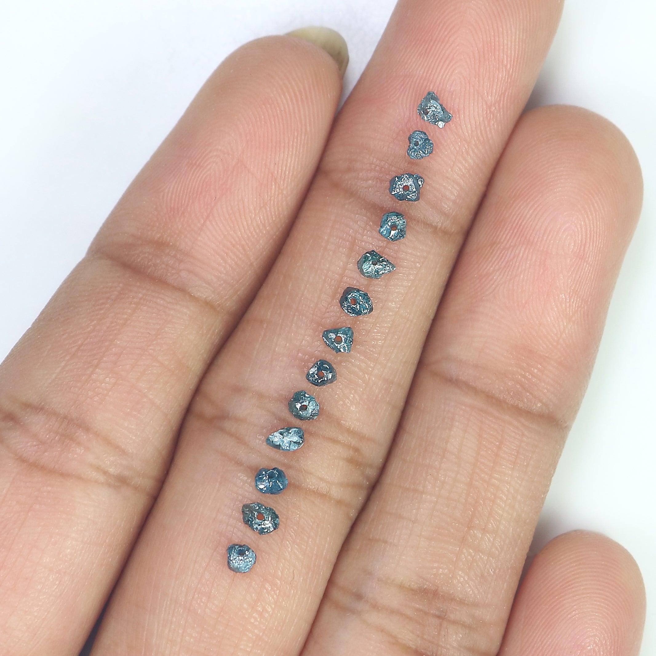 Natural Loose Rough Bead Shape Diamond Blue Color Rough Bead Cut Diamond 5.00 Ct Lot Uncut Drilled Bead Rough Irregular Cut Diamond Q80-1
