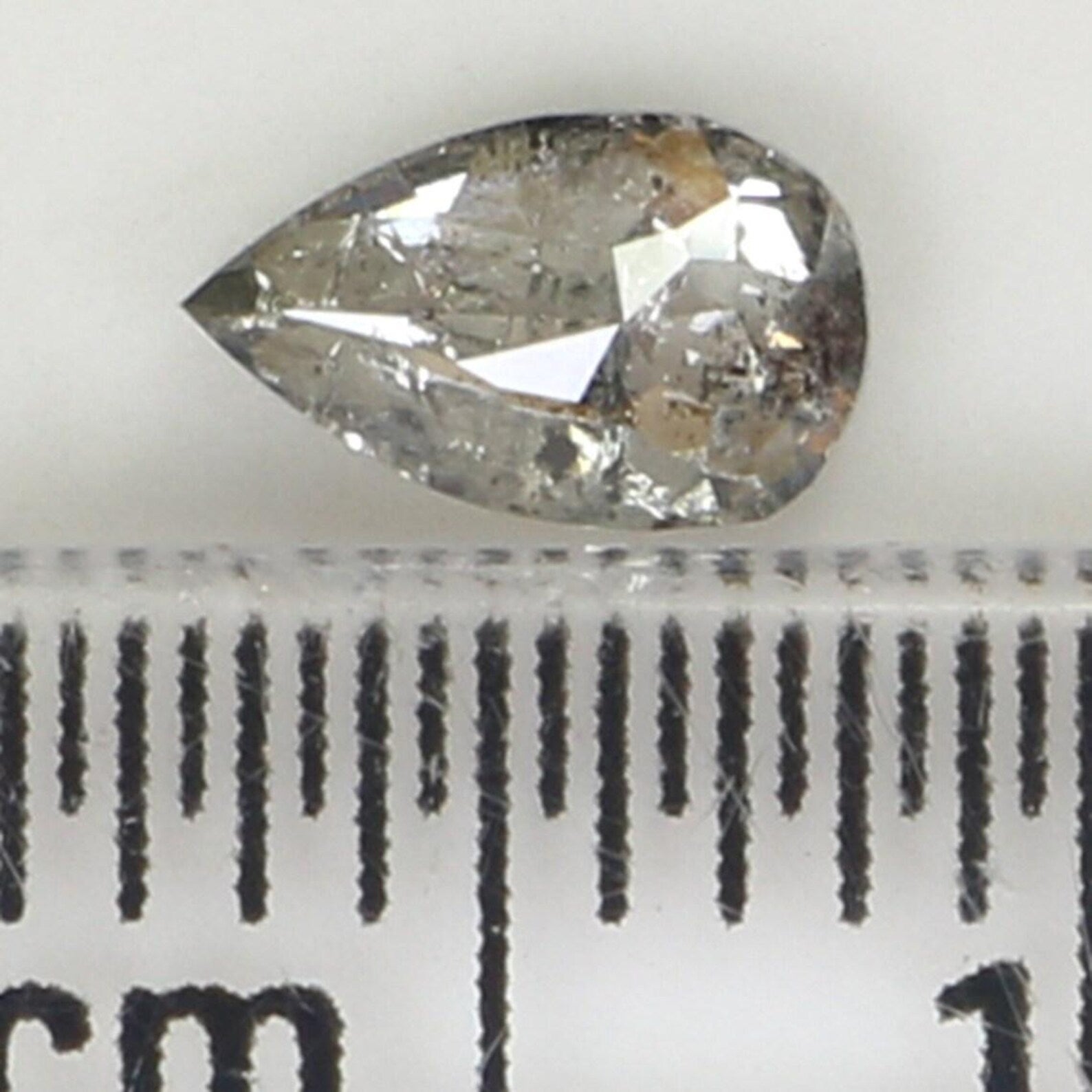 0.34 CT Natural Loose Pear Shape Diamond Salt And Pepper Pear Diamond 5.80 MM Natural Loose Black Gray Color Pear Rose Cut Diamond NQ1039