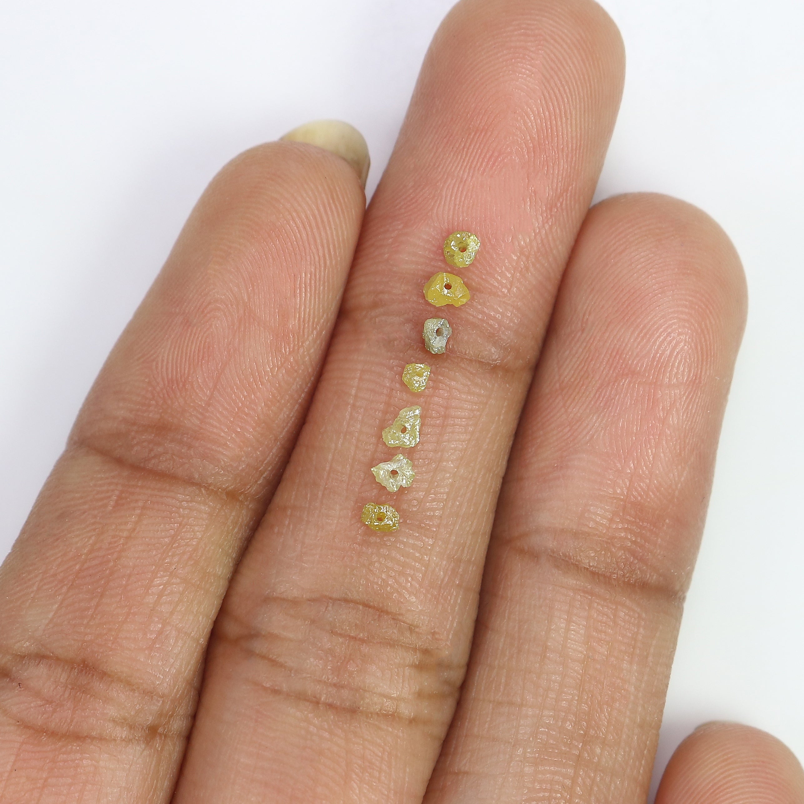Natural Loose Rough Shape Diamond Yellow Color Rough Bead Cut Diamond 2.00 Ct Lot Uncut Drilled Bead Rough Irregular Cut Bead Diamond Q77