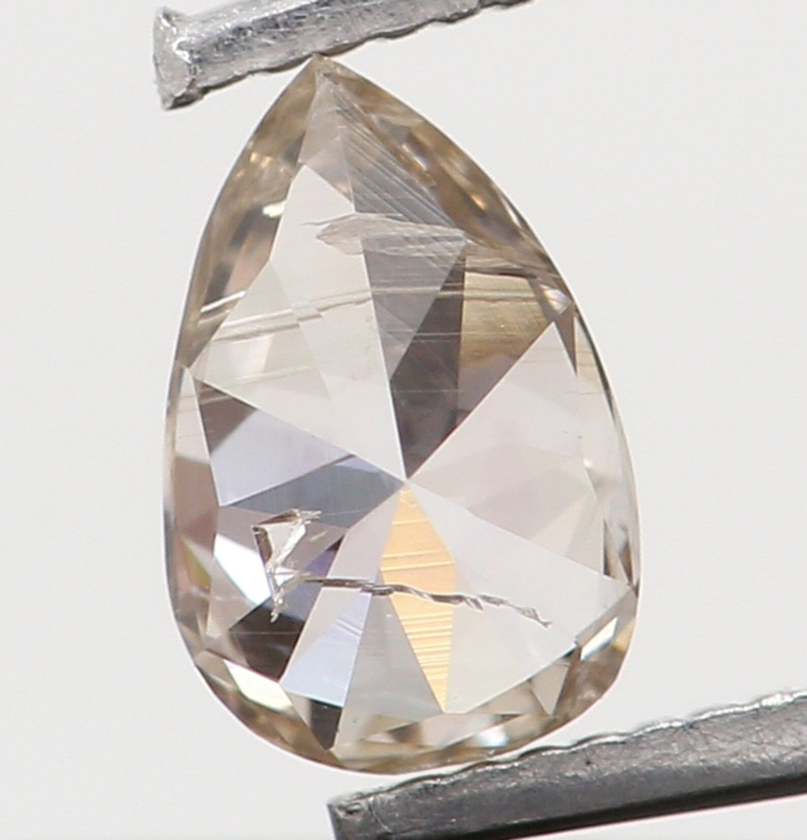 0.14 Ct Natural Loose Diamond Pear Brown Color I2 Clarity 4.10 MM N7488
