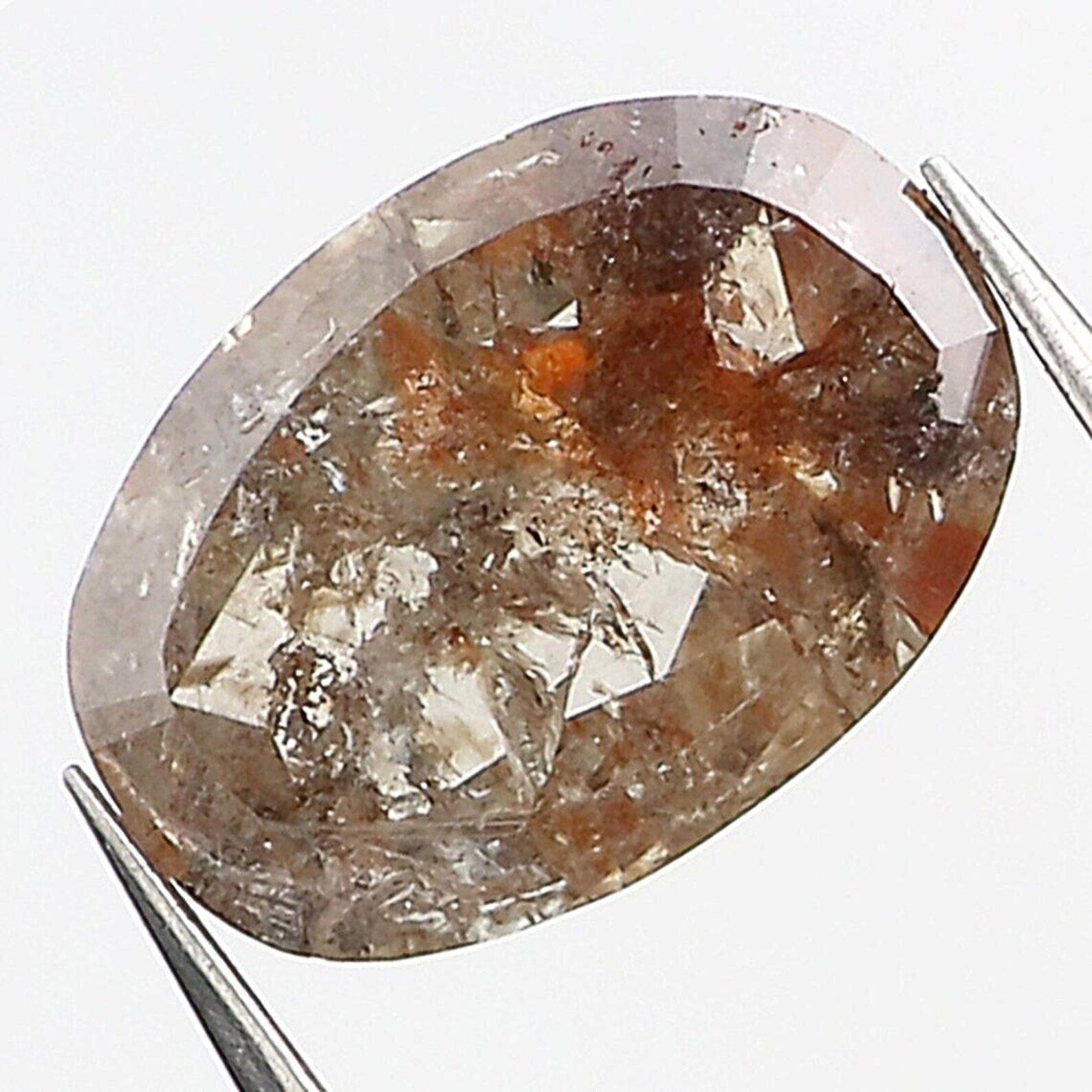0.59 CT Natural Loose Oval Shape Diamond Brown Color Oval Cut Diamond 6.30 MM Natural Loose Grey Color Diamond Oval Rose Cut Diamond NQ452