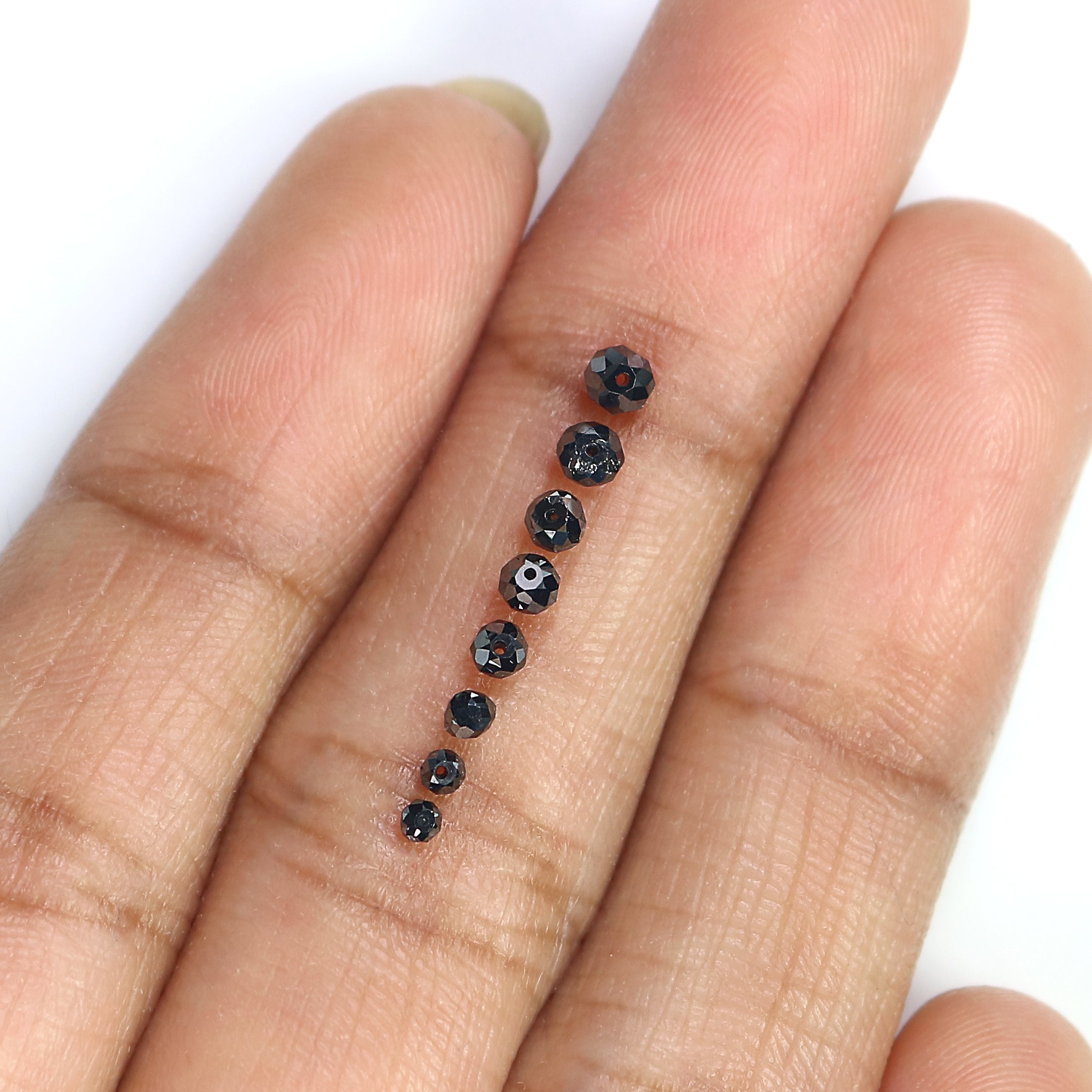 Natural Loose Bead Shape Diamond 1.50 to 3.10 MM Natural Black Color Bead Diamond 20 PCS Lot Round Bead Cut Diamond Q157