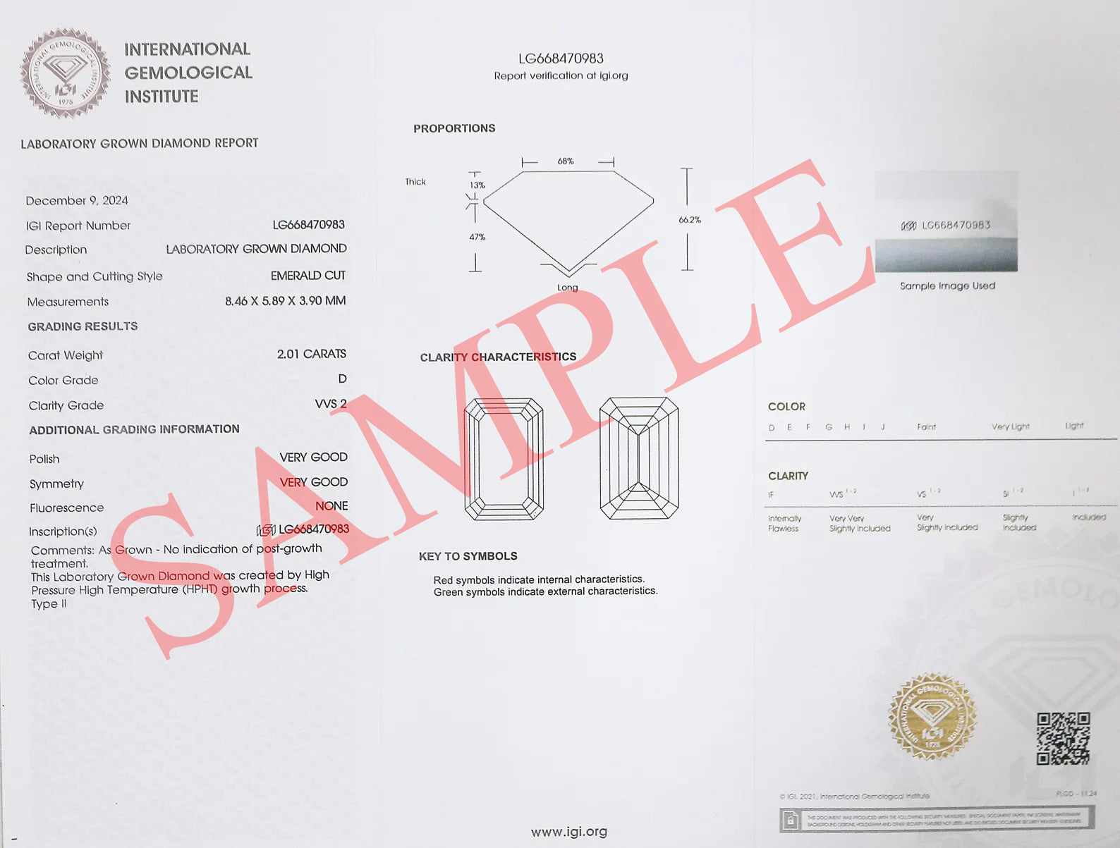 IGI Certified 1 Ct, 1.5 Ct, 2 Ct, 2.5 Ct, 3 Ct Emerald Brilliant Cut E/F Color VS Clarity Lab Grown Diamond Lab Created Loose Diamond Q106