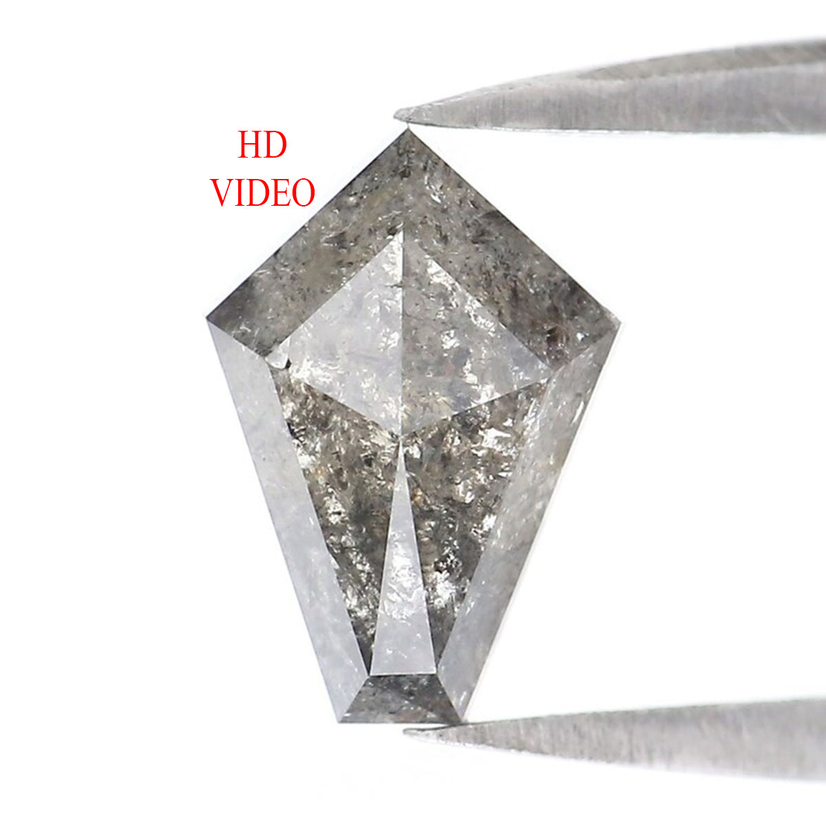 1.09 Ct Natural Loose Shield Shape Diamond Salt And Pepper Shield Cut Diamond 8.50 MM Black Gray Color Shield Shape Rose Cut Diamond LQ7588