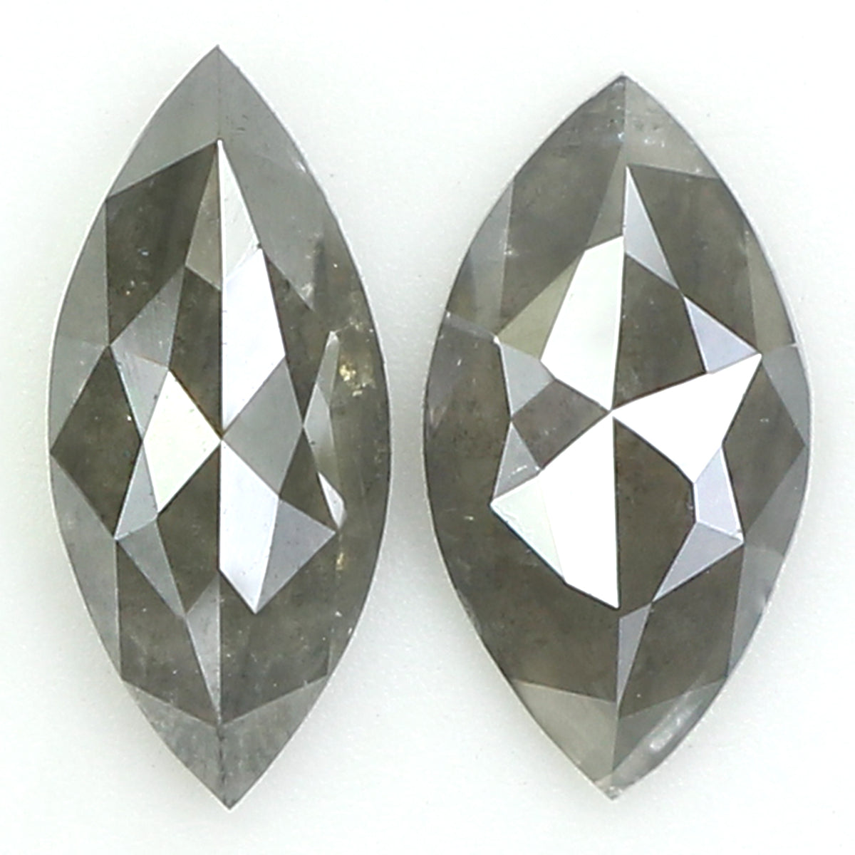 Natural Loose Marquise Salt And Pepper Diamond Black Grey Color 0.77 CT 7.40 MM Marquise Shape Rose Cut Diamond KDL1076