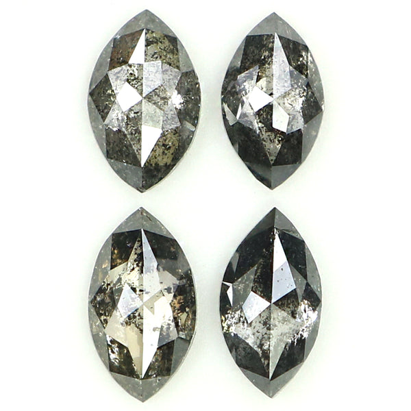 Natural Loose Marquise Salt And Pepper Diamond Black Grey Color 0.90 CT 5.25 MM Marquise Shape Rose Cut Diamond KDL1315